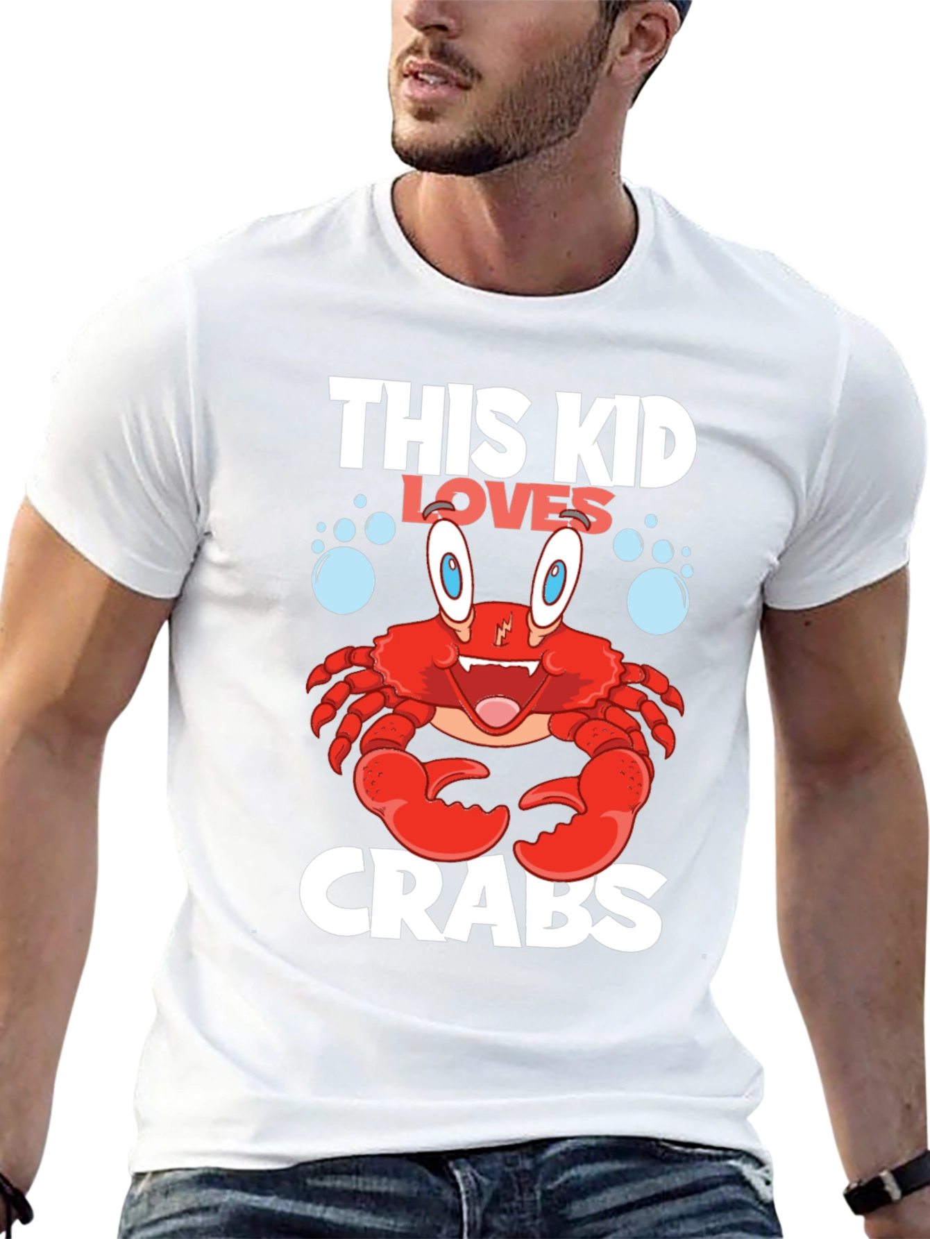 This Kid Loves Crabs T-Shirt - Black Cotton Tee
