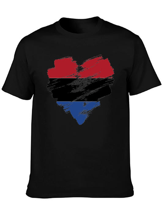 Heart Flag T-Shirt - Red Black Blue