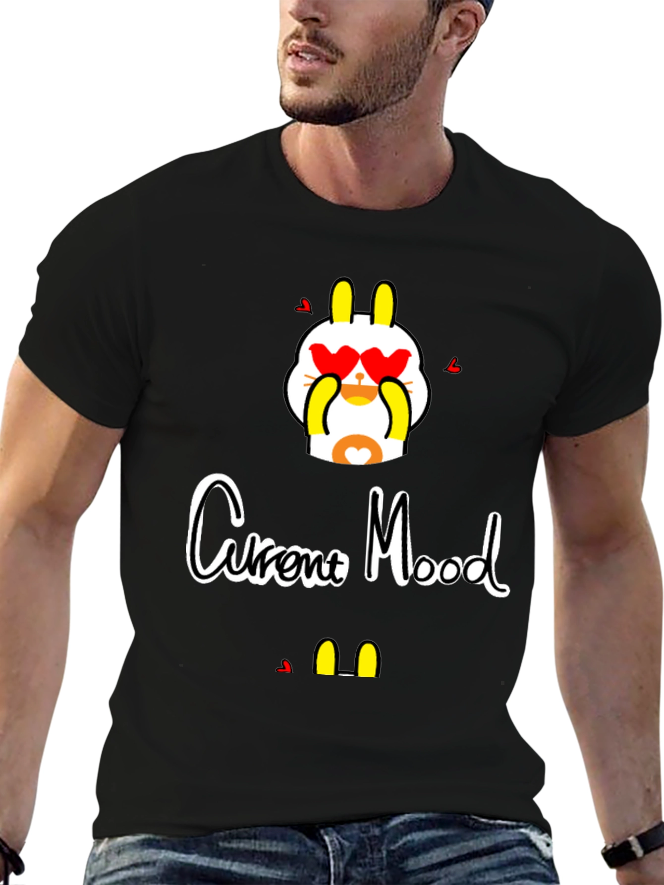 Current Mood Graphic Tee - Stylish Black T-Shirt