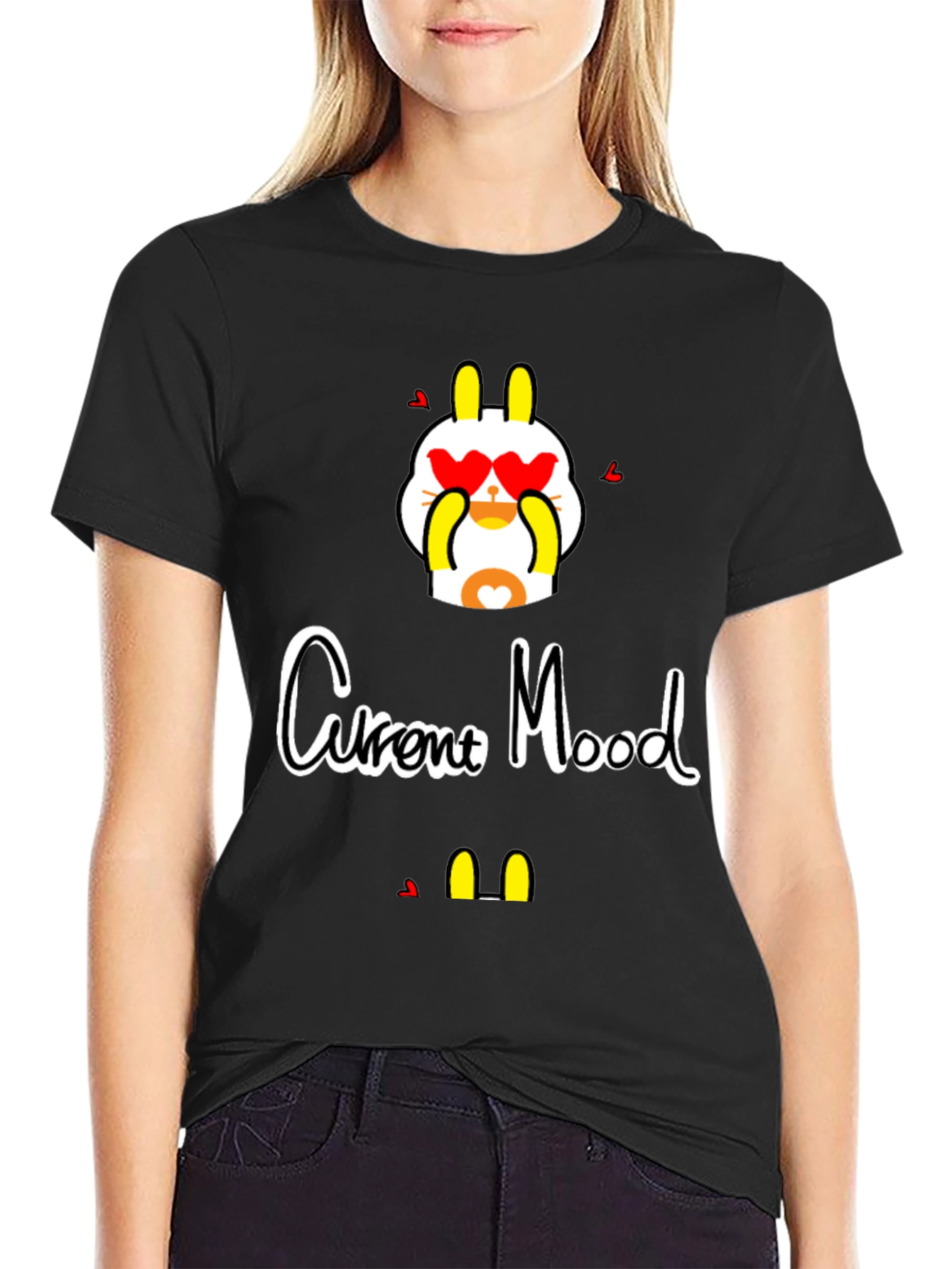 Current Mood Graphic Tee - Stylish Black T-Shirt