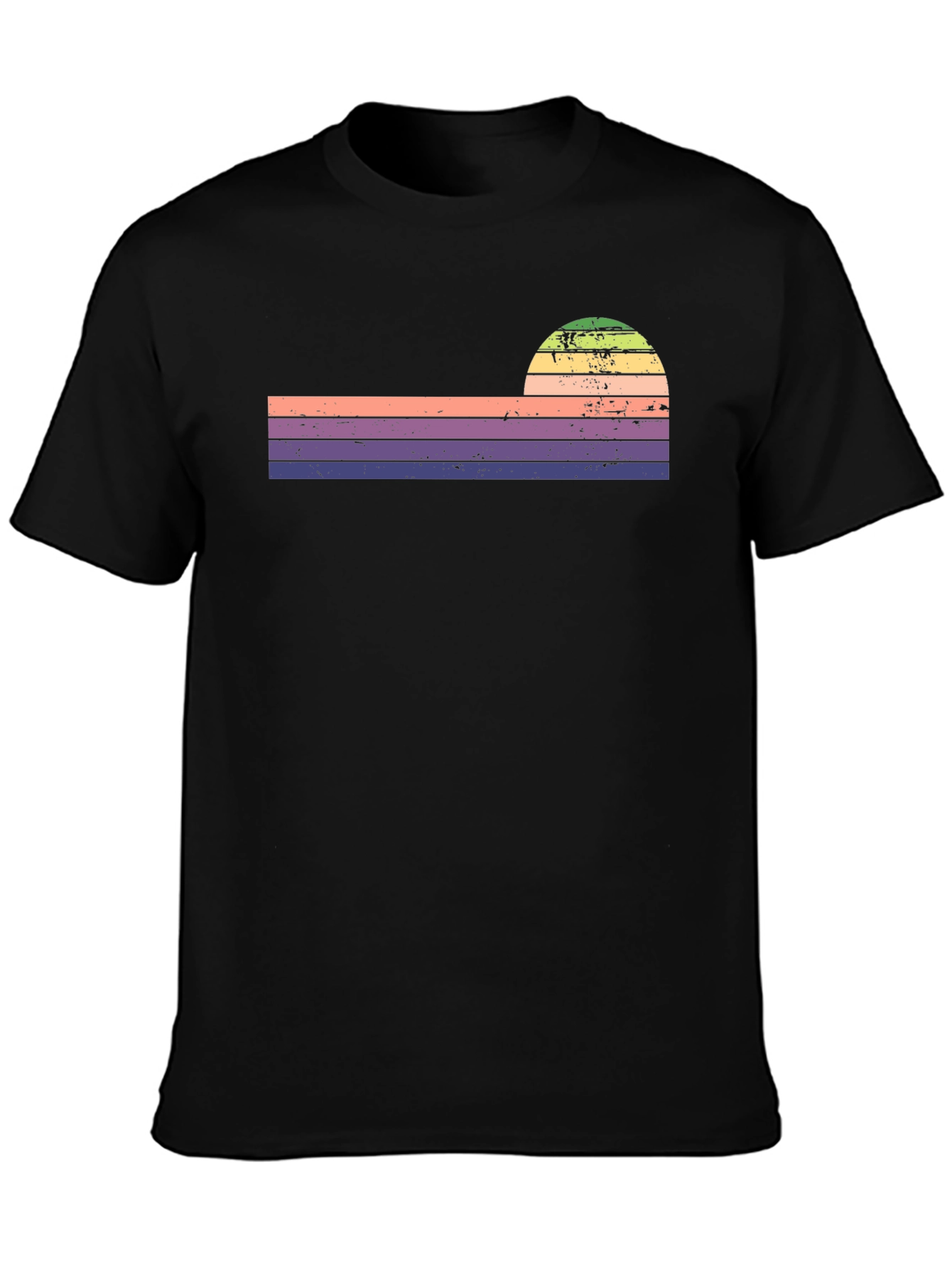 Retro Sunset Striped Graphic Tee
