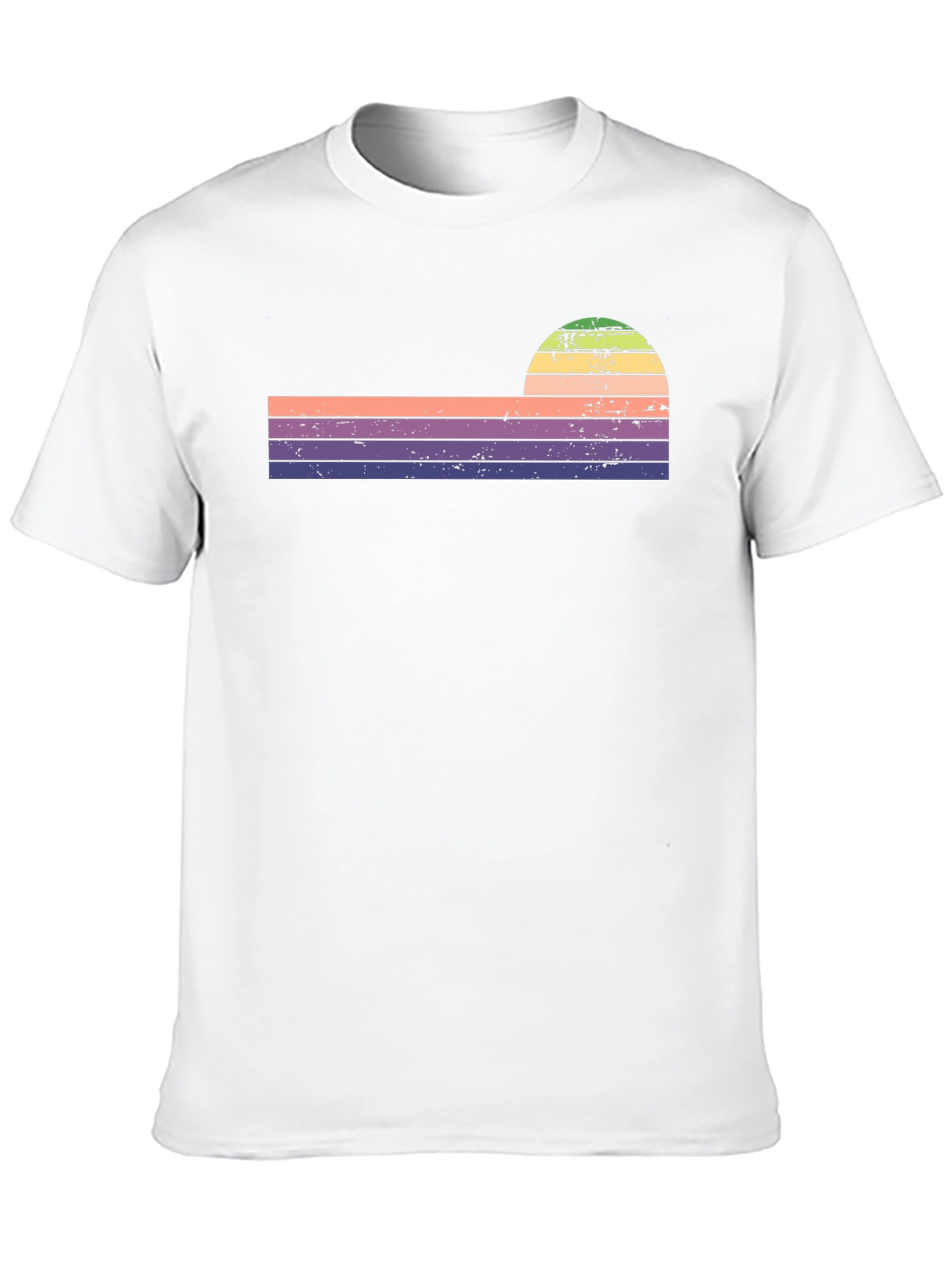 Retro Sunset Striped Graphic Tee