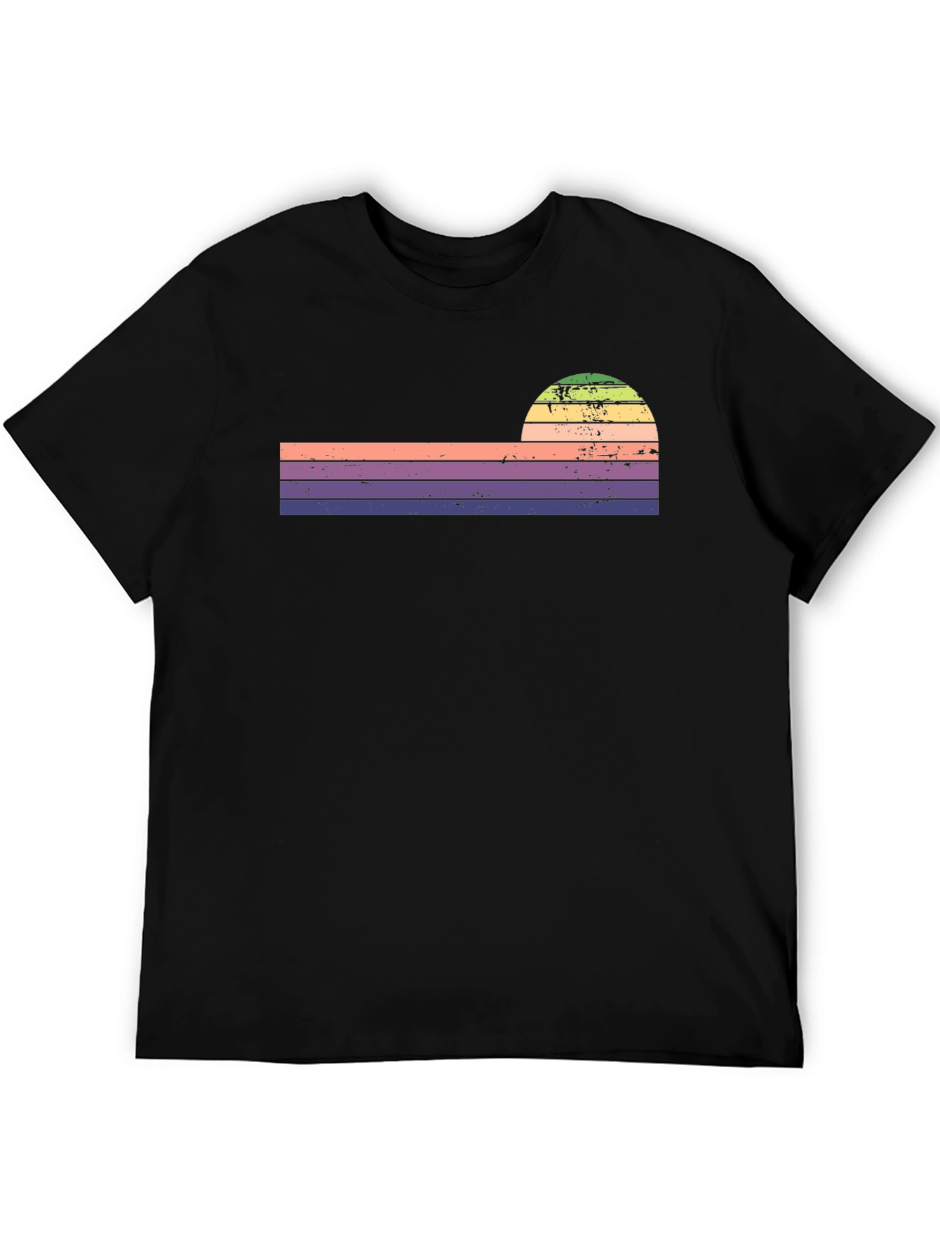 Retro Sunset Striped Graphic Tee