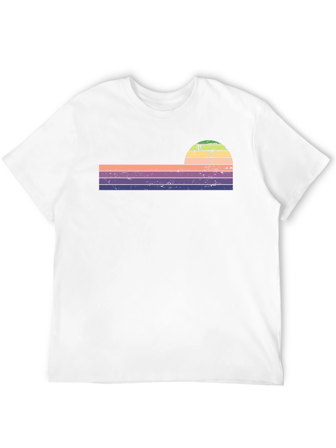 Retro Sunset Striped Graphic Tee