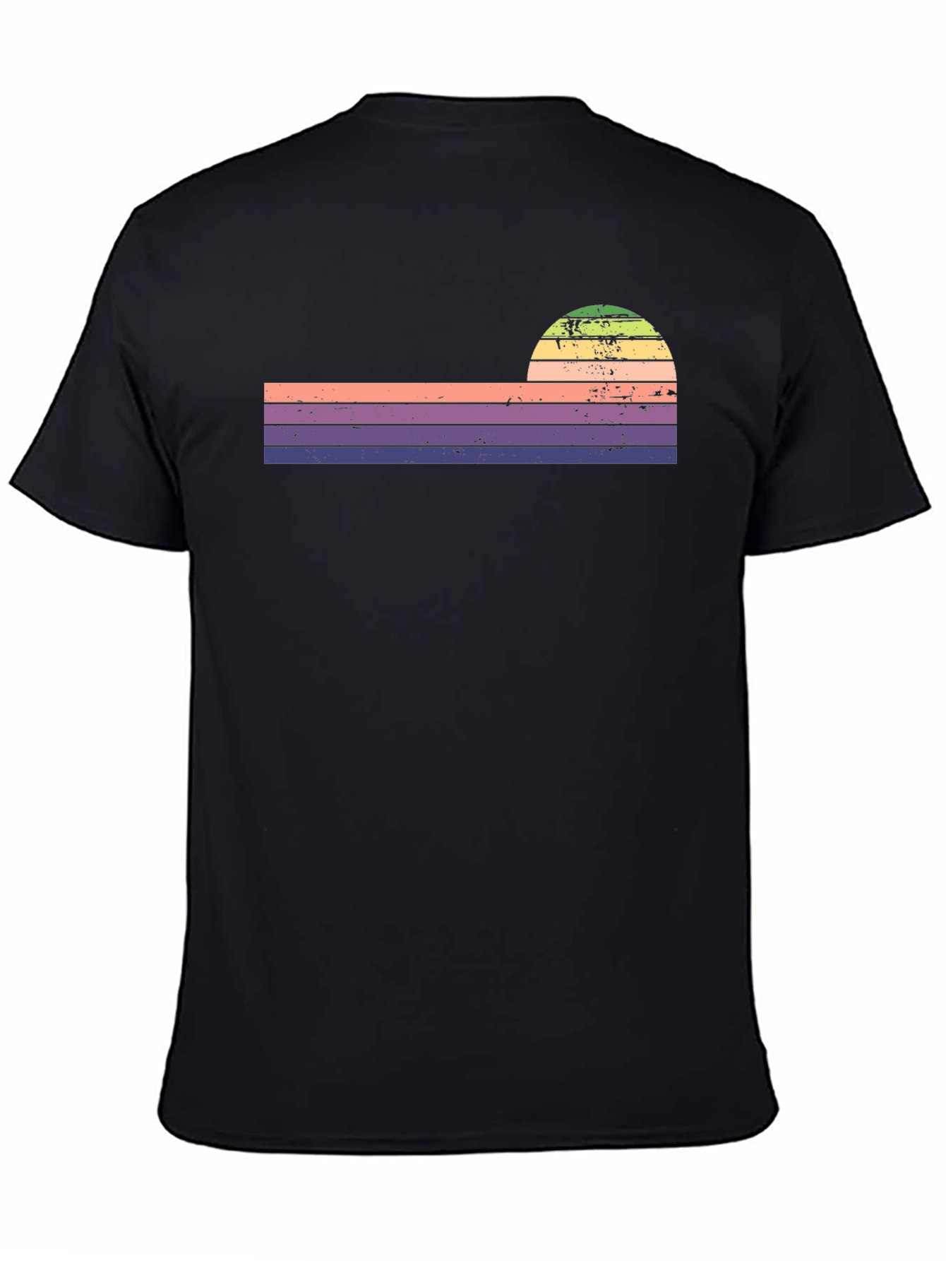 Retro Sunset Striped Graphic Tee