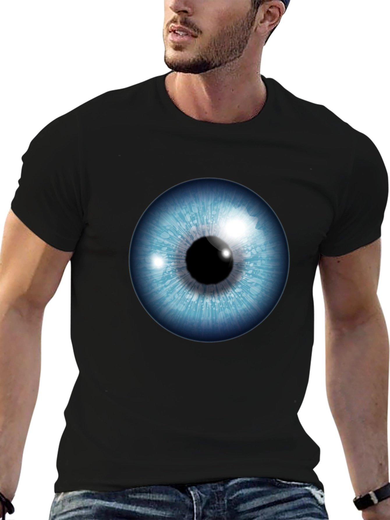 Eye See You - Graphic Print Black T-Shirt
