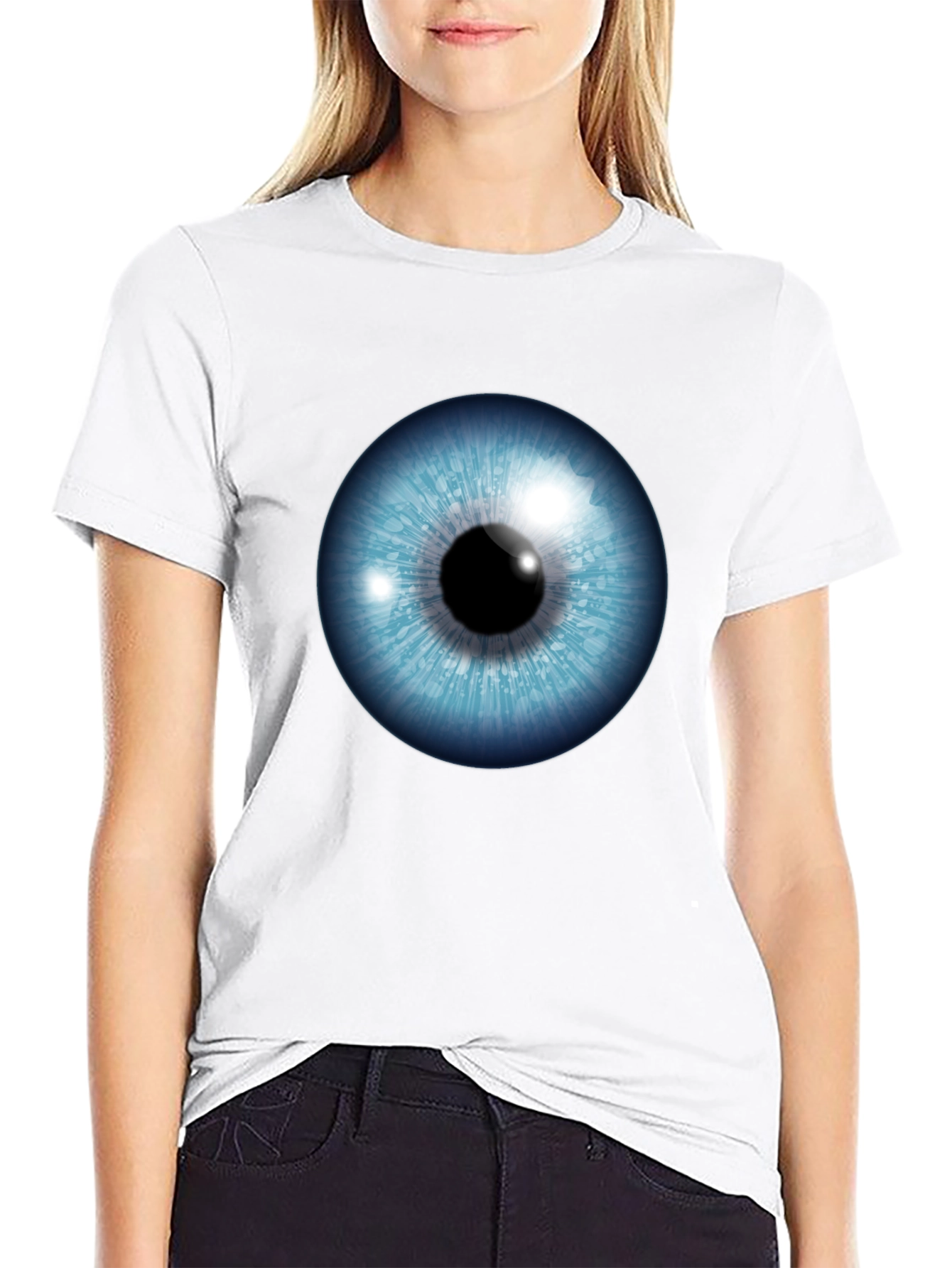 Eye See You - Graphic Print Black T-Shirt