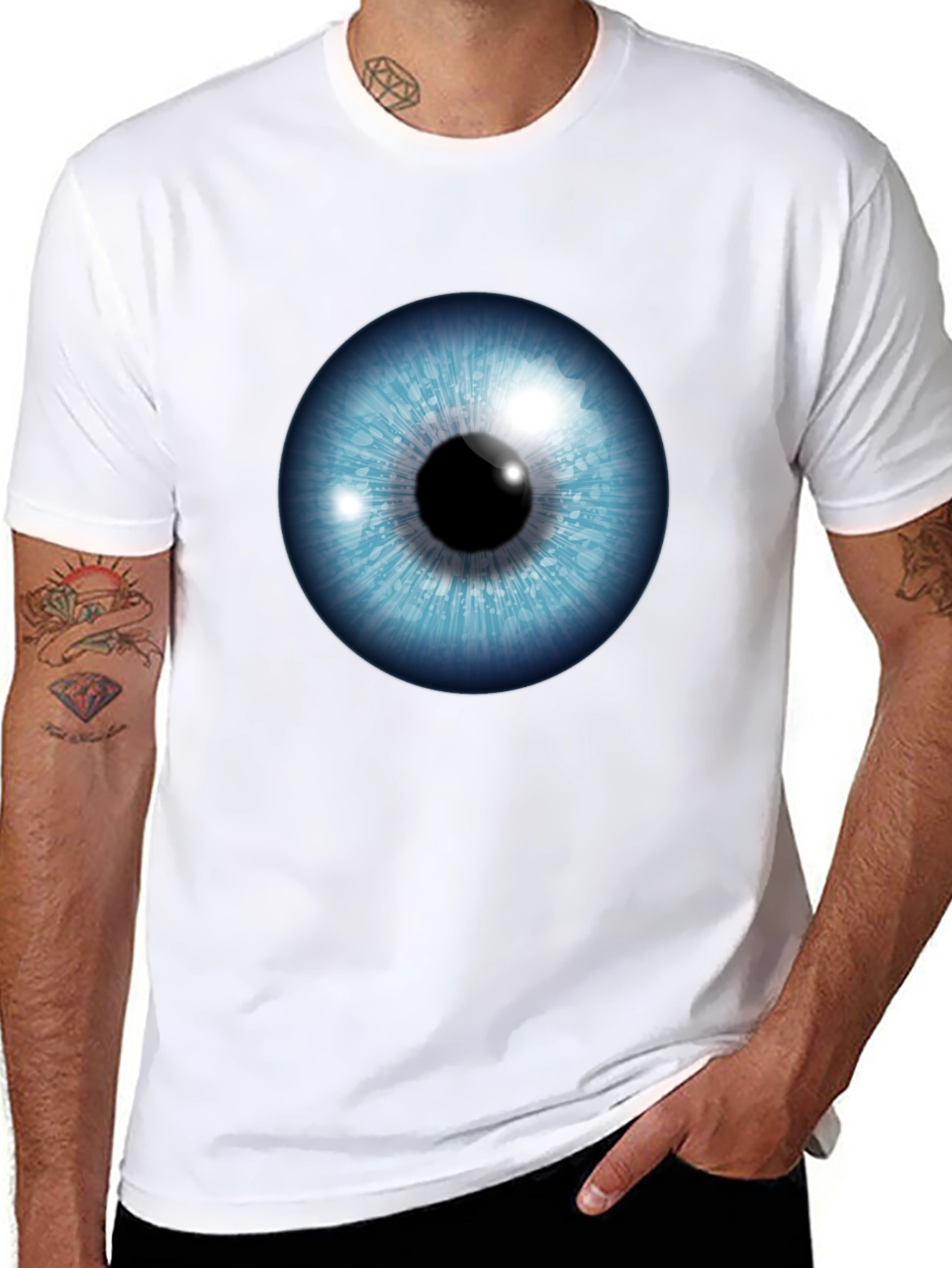 Eye See You - Graphic Print Black T-Shirt