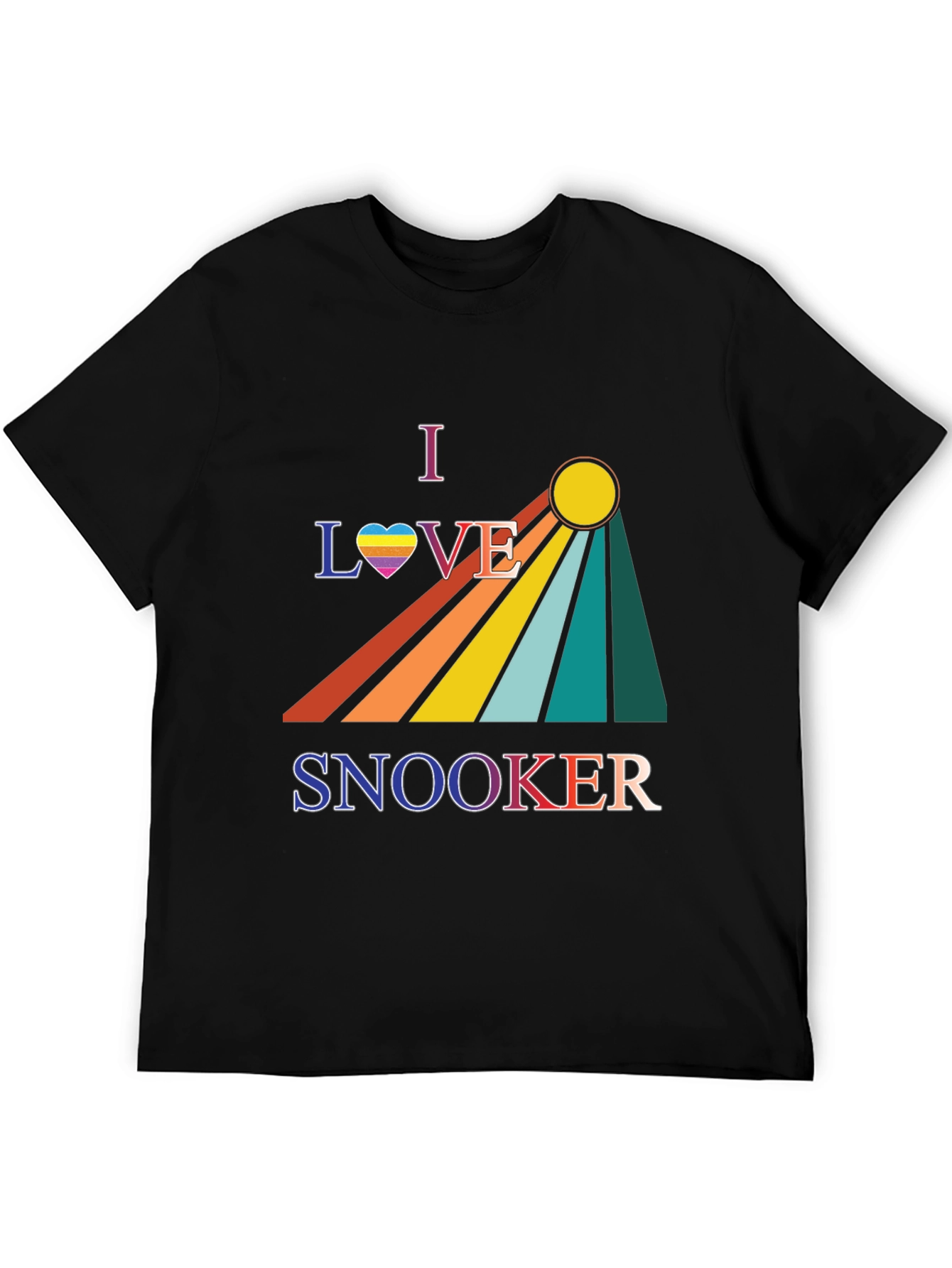 I Love Snooker T-Shirt - Rainbow Graphic Tee