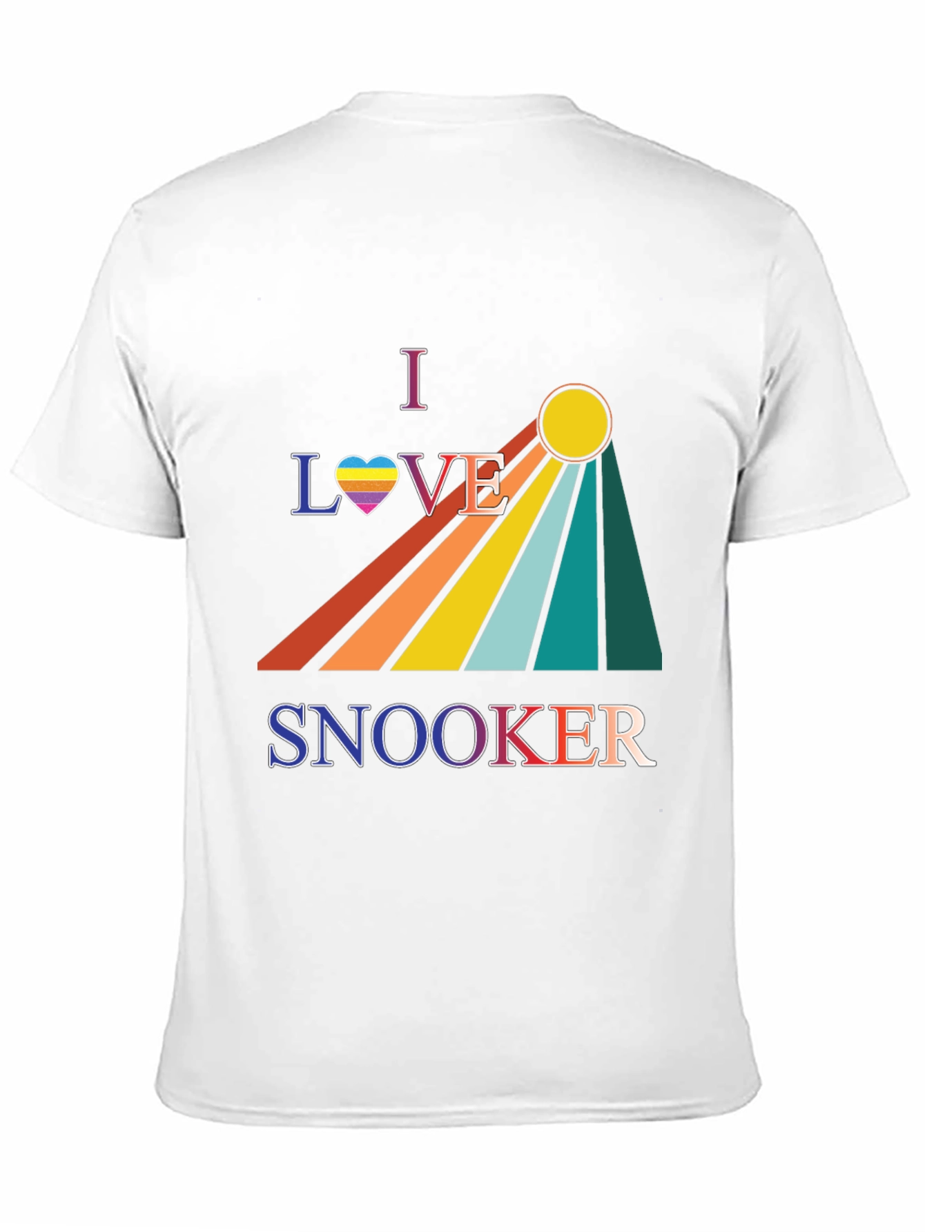 I Love Snooker T-Shirt - Rainbow Graphic Tee