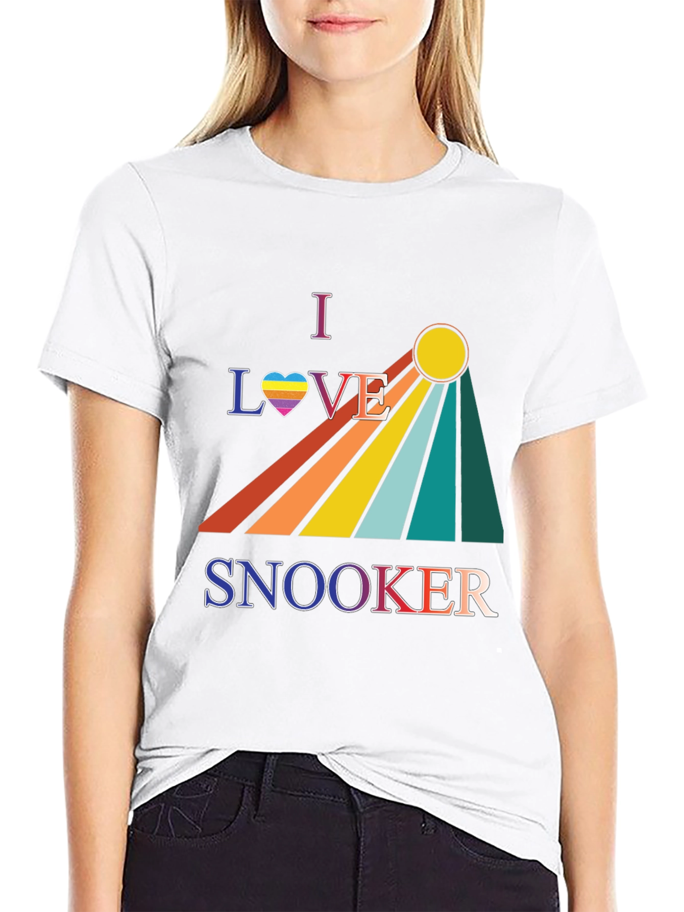 I Love Snooker T-Shirt - Rainbow Graphic Tee