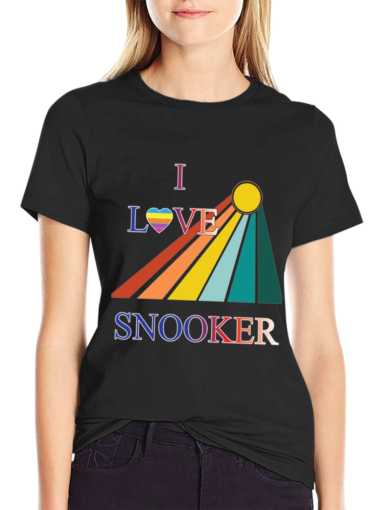 I Love Snooker T-Shirt - Rainbow Graphic Tee