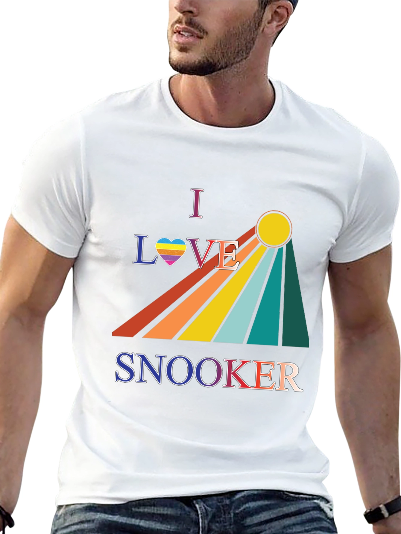 I Love Snooker T-Shirt - Rainbow Graphic Tee