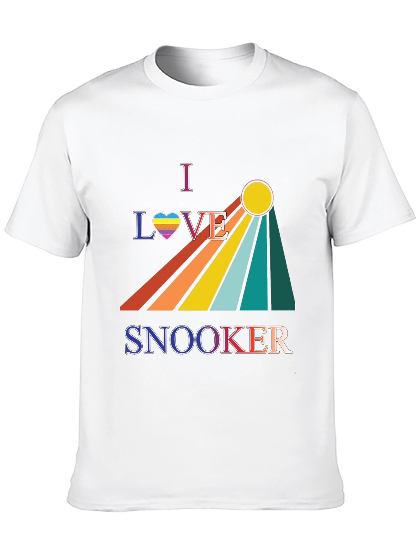 I Love Snooker T-Shirt - Rainbow Graphic Tee