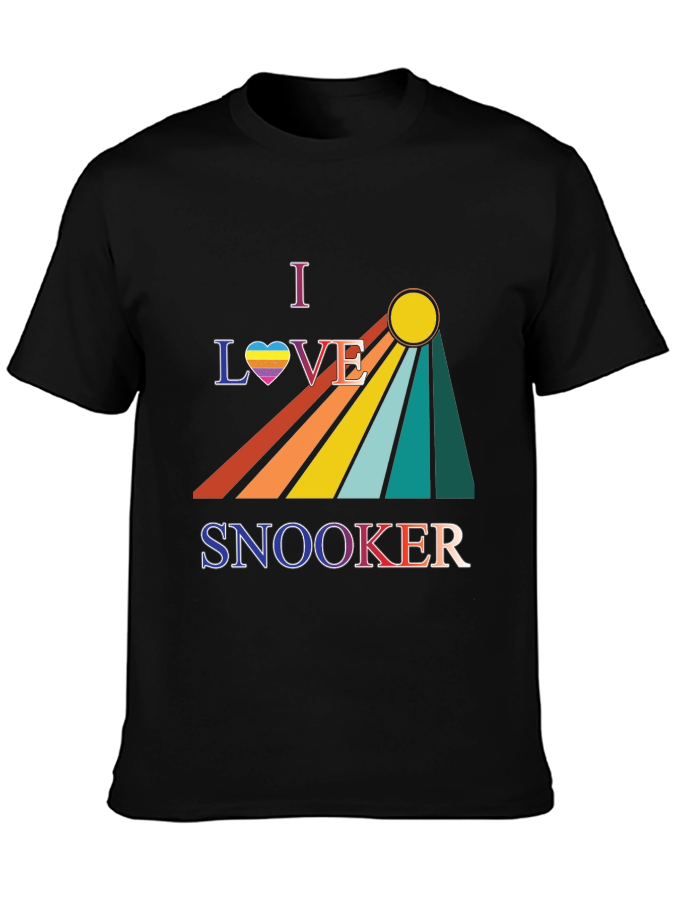 I Love Snooker T-Shirt - Rainbow Graphic Tee