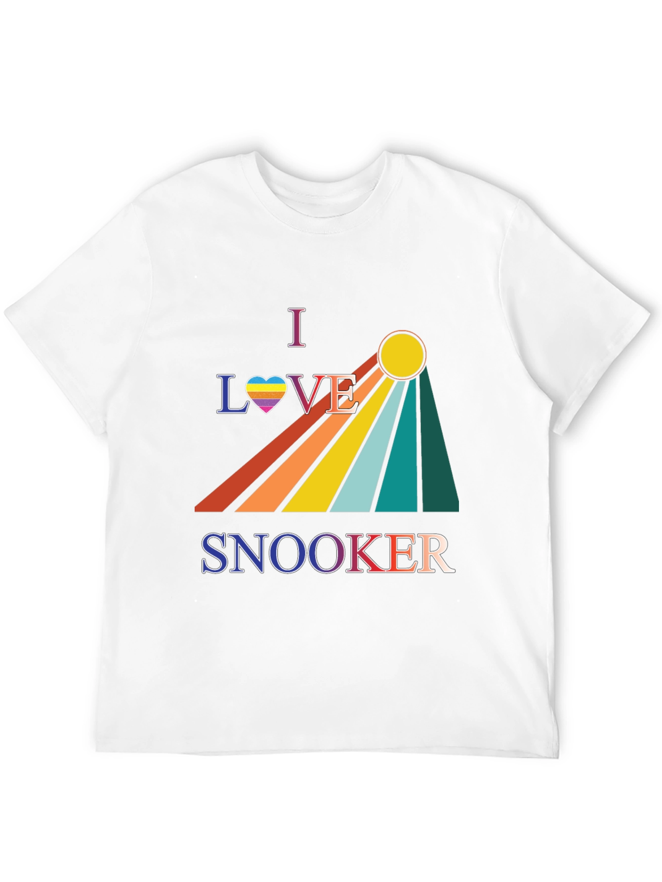 I Love Snooker T-Shirt - Rainbow Graphic Tee