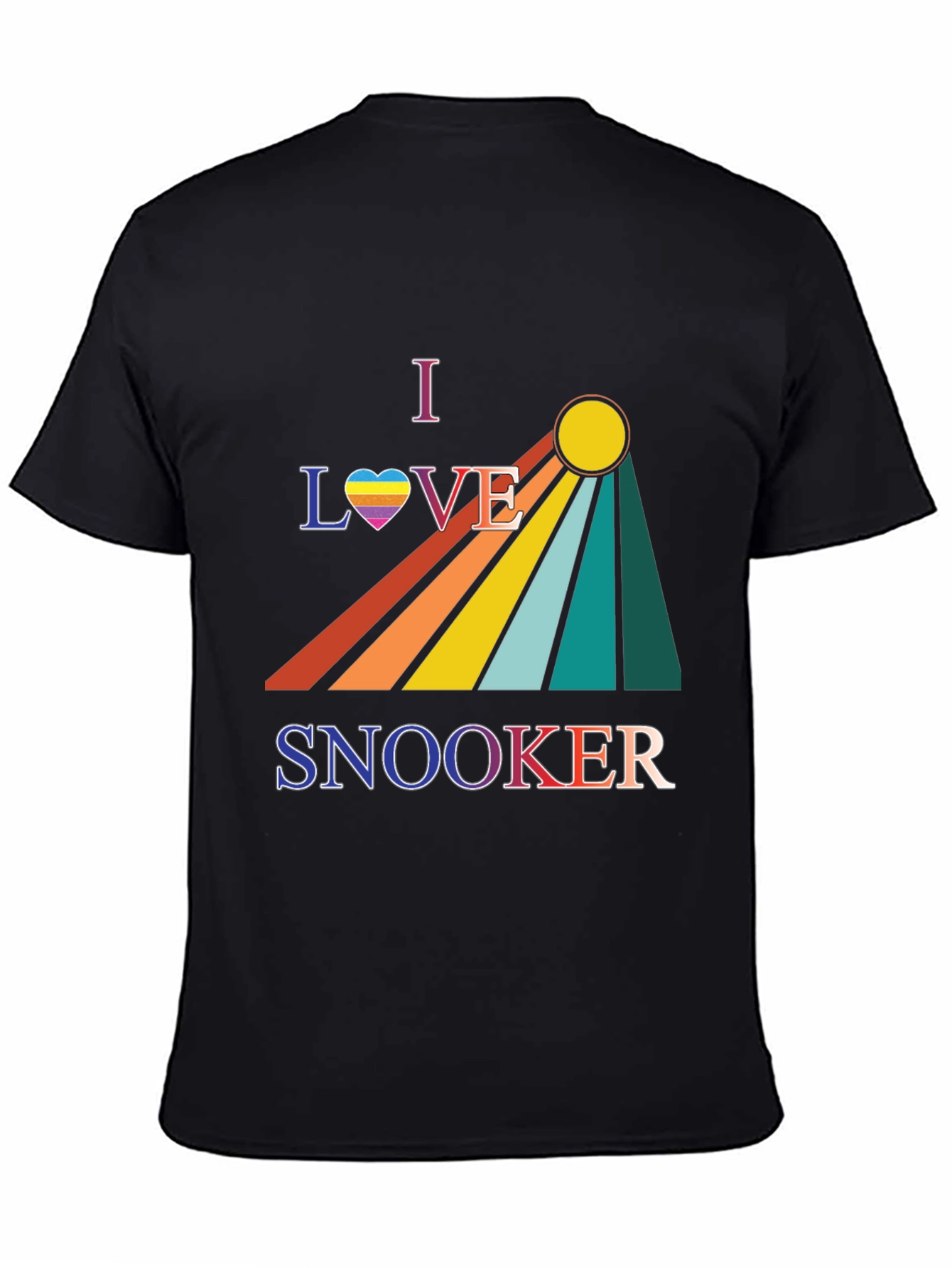I Love Snooker T-Shirt - Rainbow Graphic Tee