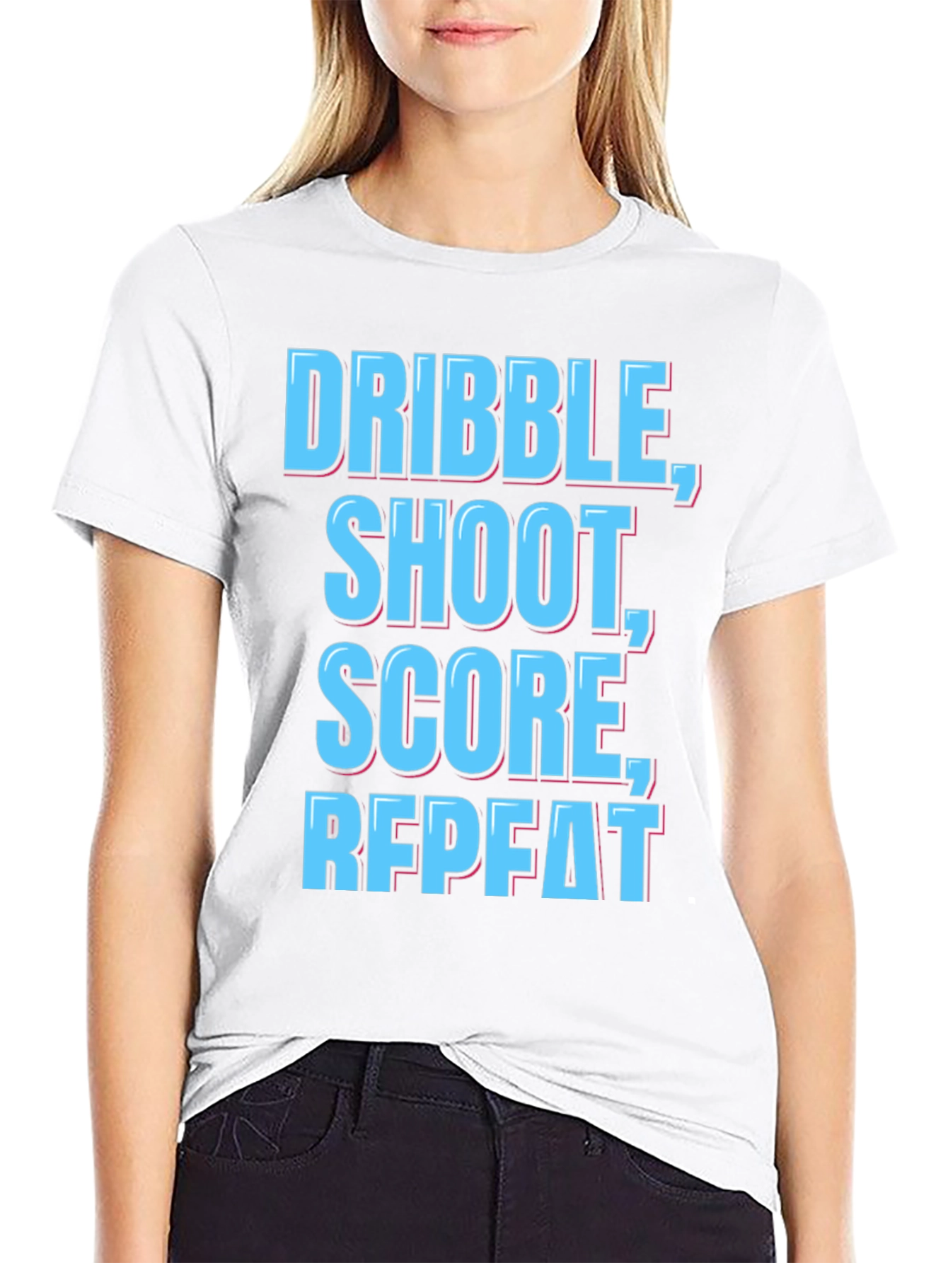 Dribble Shoot Score Repeat Black T-Shirt
