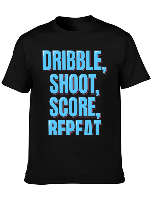 Dribble Shoot Score Repeat Black T-Shirt