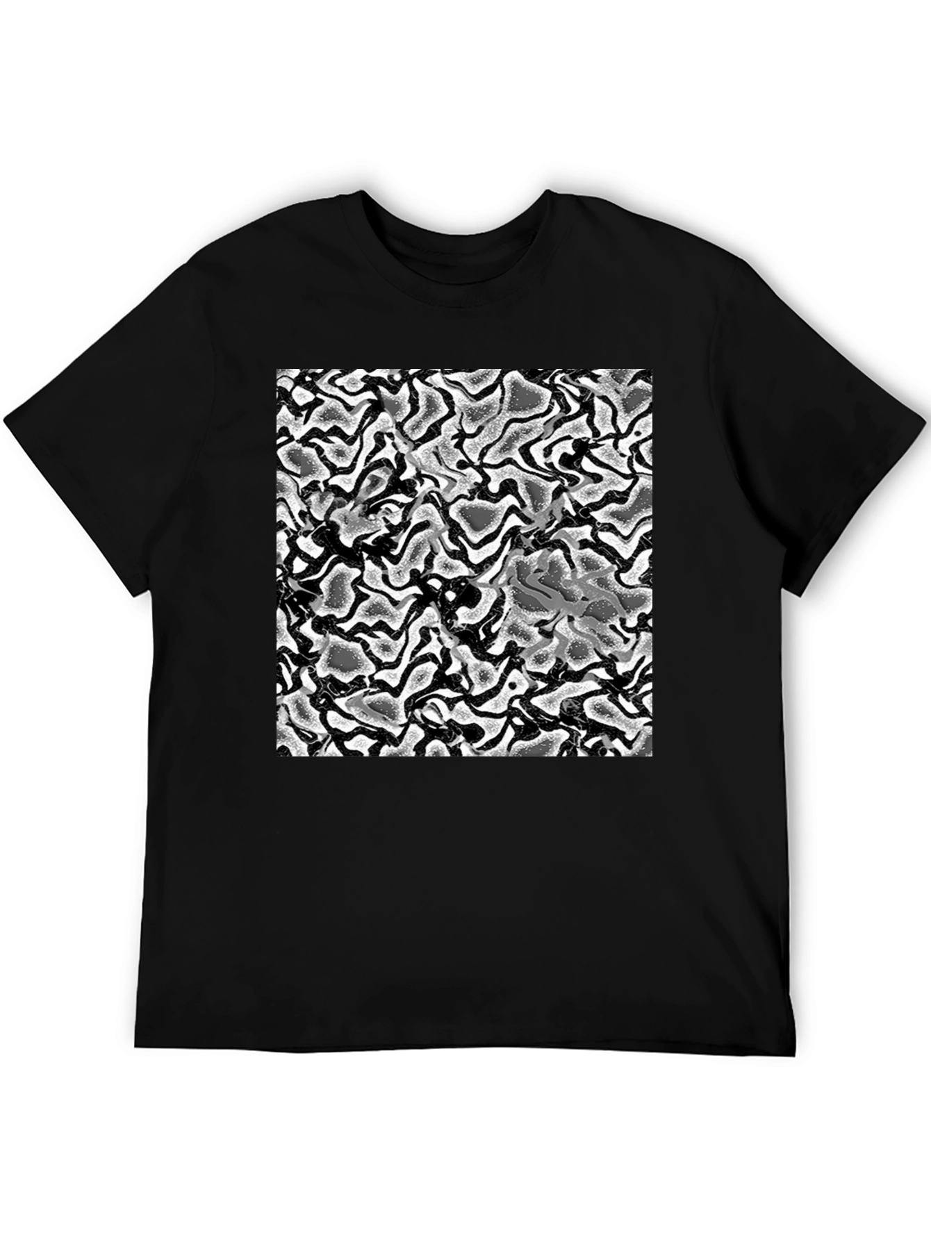 Abstract Swirl T-Shirt - Black Cotton Tee