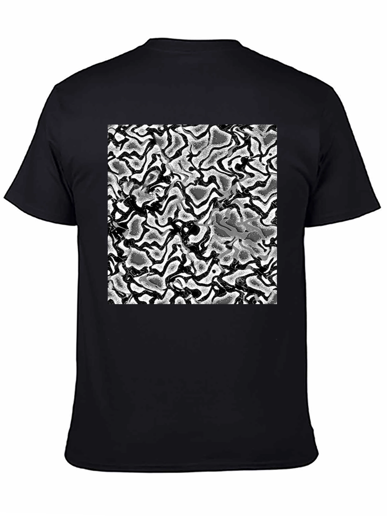 Abstract Swirl T-Shirt - Black Cotton Tee