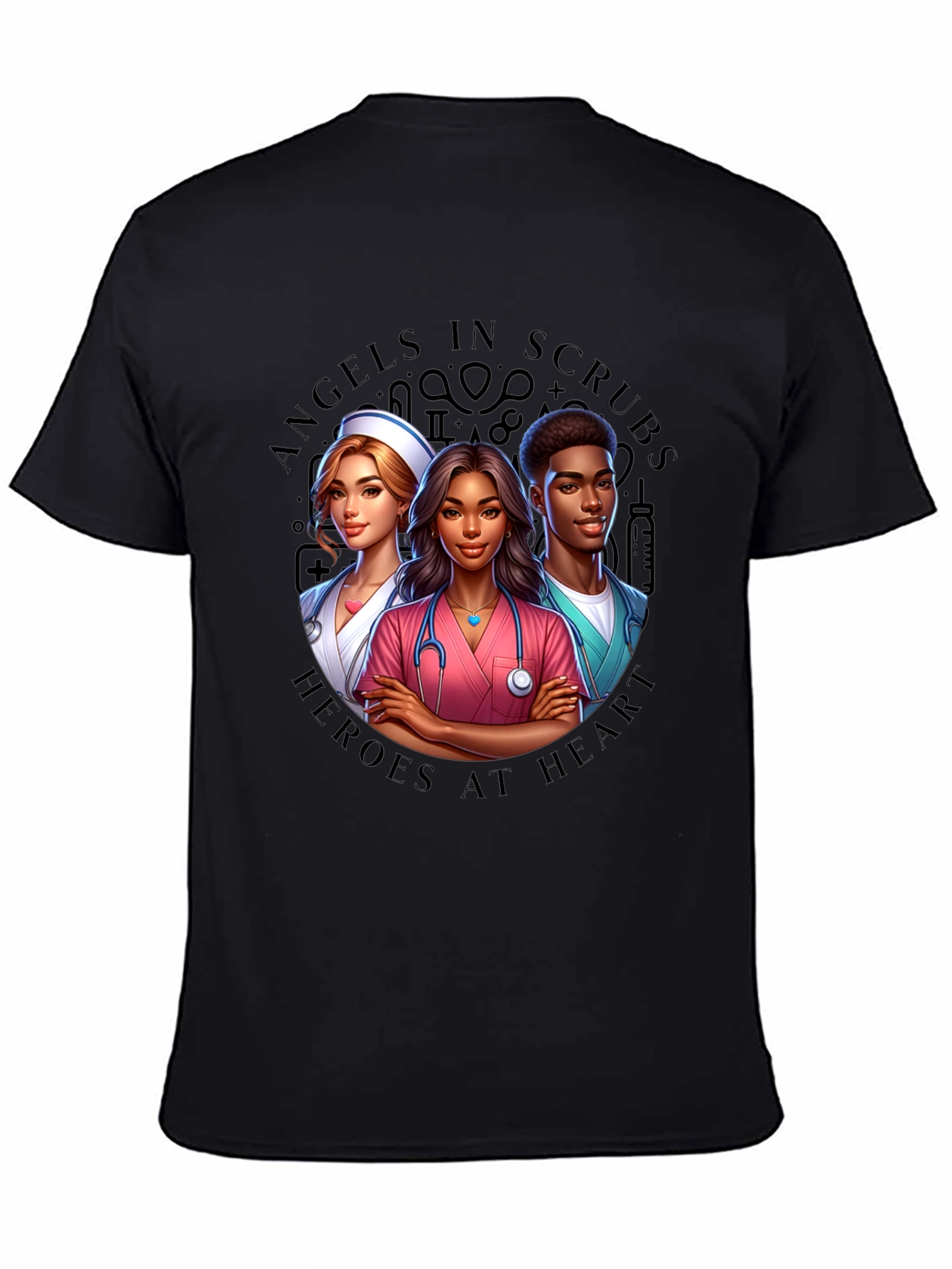 Angels in Scrubs Graphic T-Shirt - Heroes at Heart