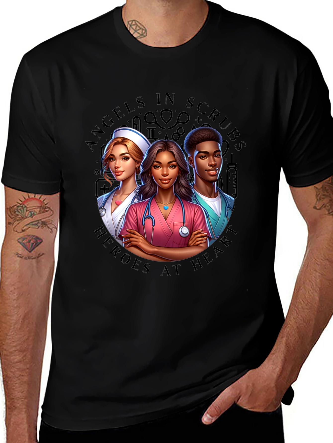 Angels in Scrubs Graphic T-Shirt - Heroes at Heart