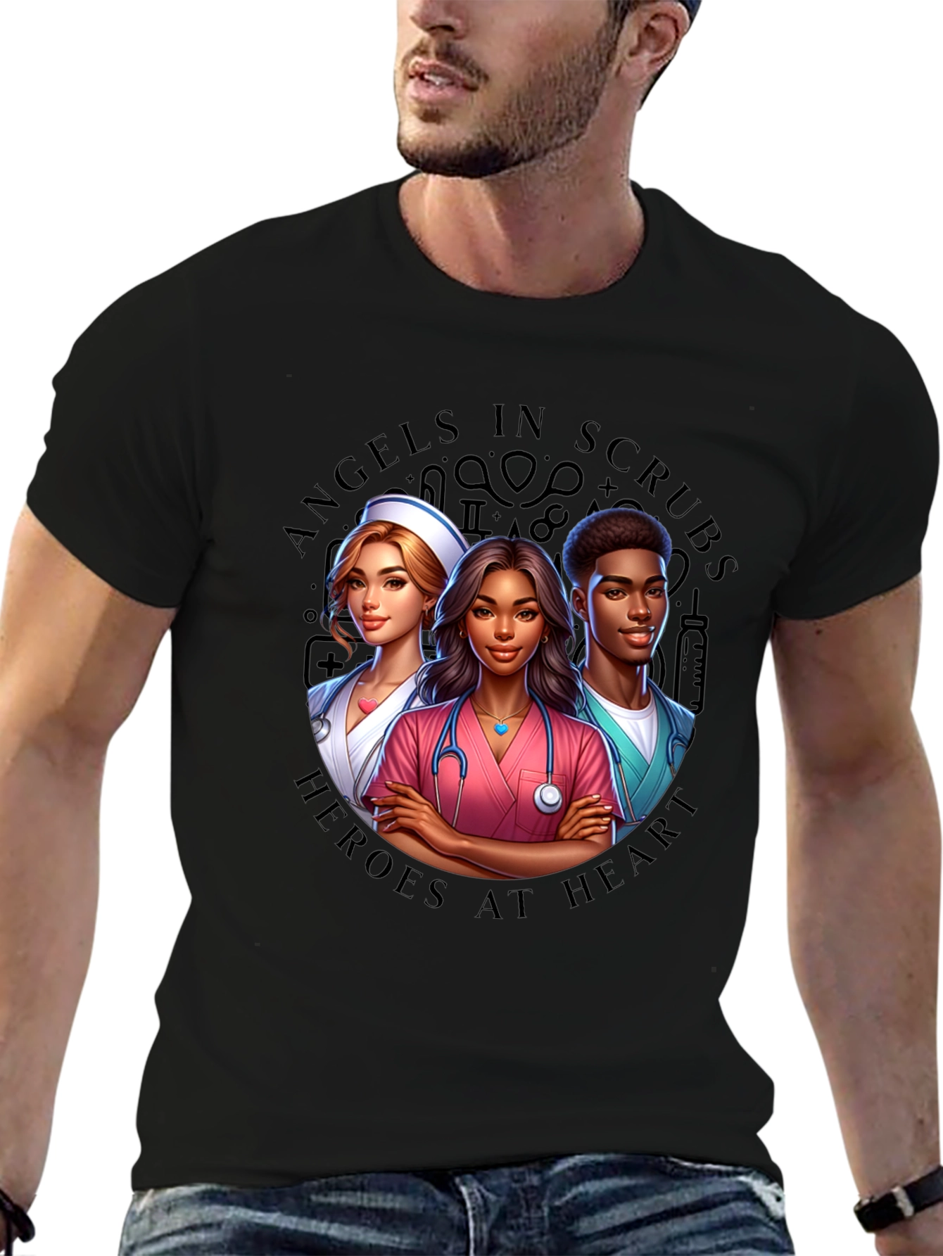 Angels in Scrubs Graphic T-Shirt - Heroes at Heart