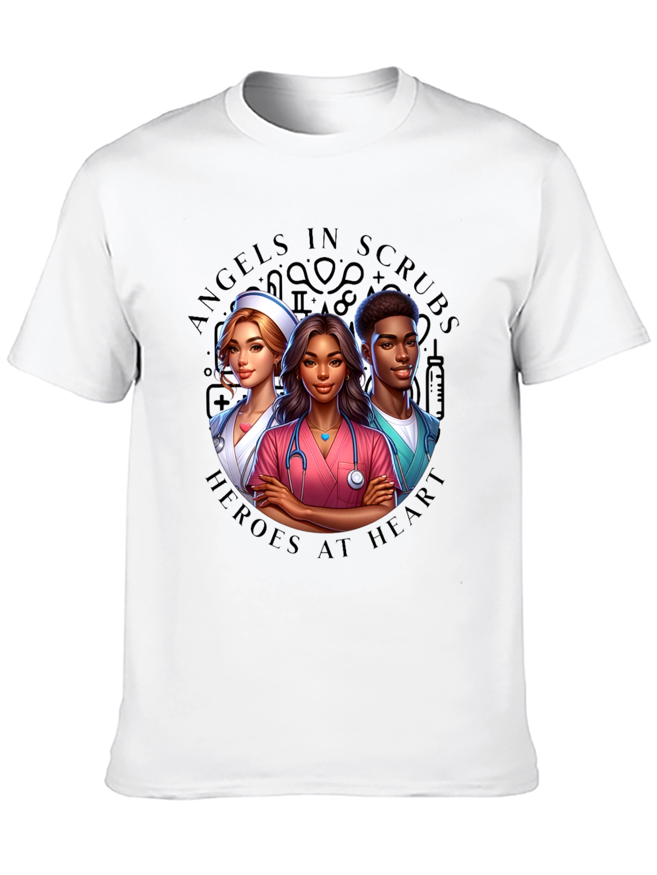 Angels in Scrubs Graphic T-Shirt - Heroes at Heart
