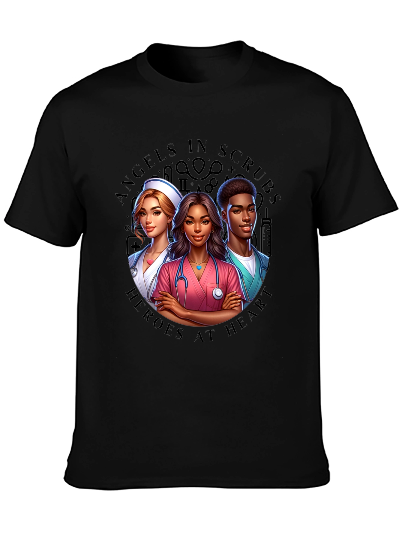 Angels in Scrubs Graphic T-Shirt - Heroes at Heart