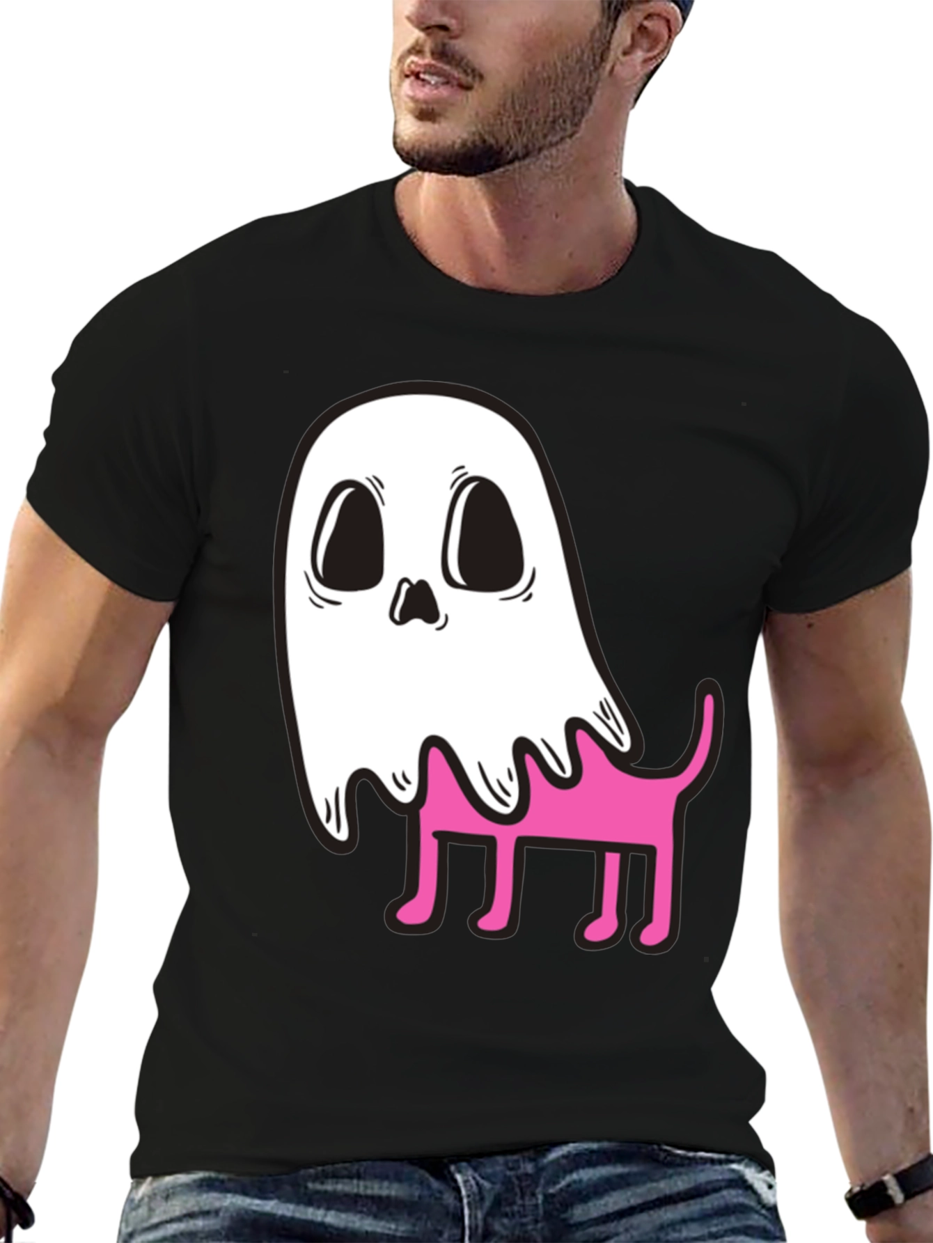 Ghost Dog Graphic T-Shirt - Spooky Cute Style