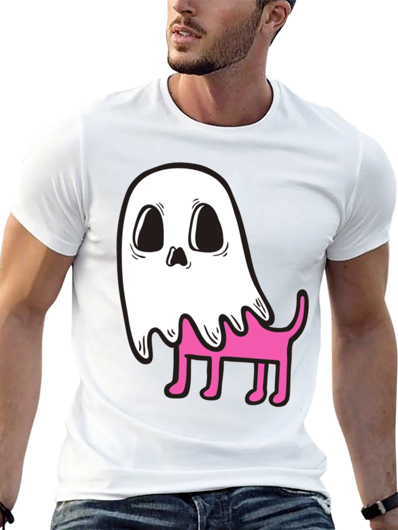 Ghost Dog Graphic T-Shirt - Spooky Cute Style