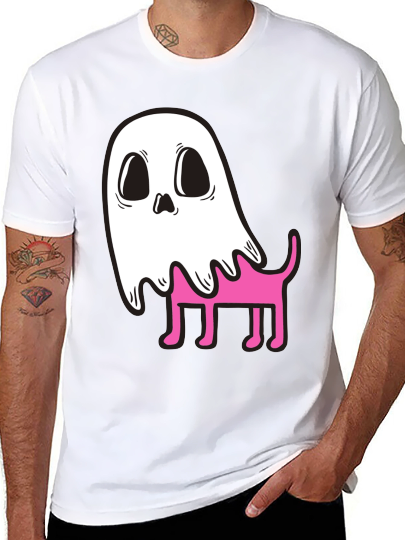Ghost Dog Graphic T-Shirt - Spooky Cute Style