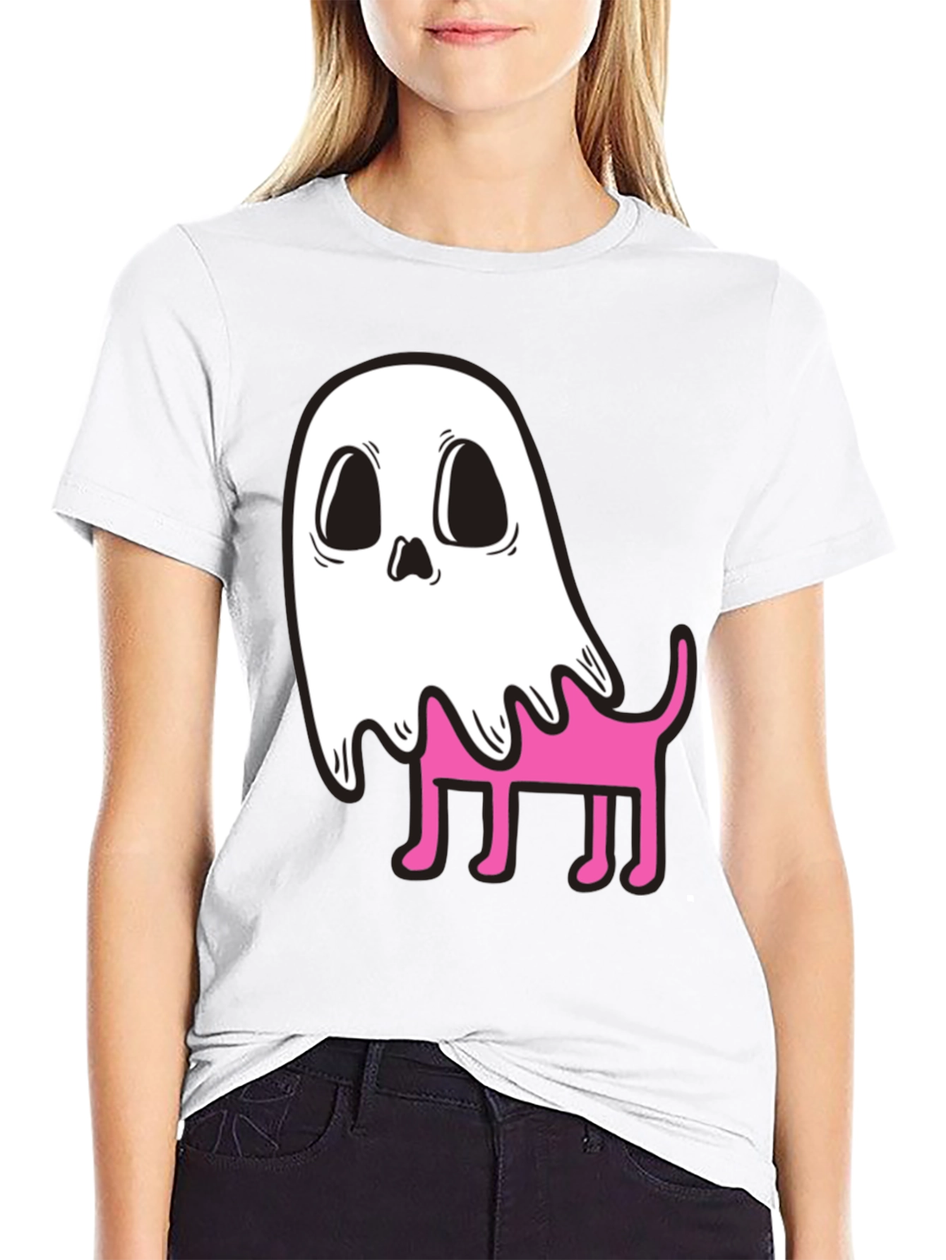 Ghost Dog Graphic T-Shirt - Spooky Cute Style