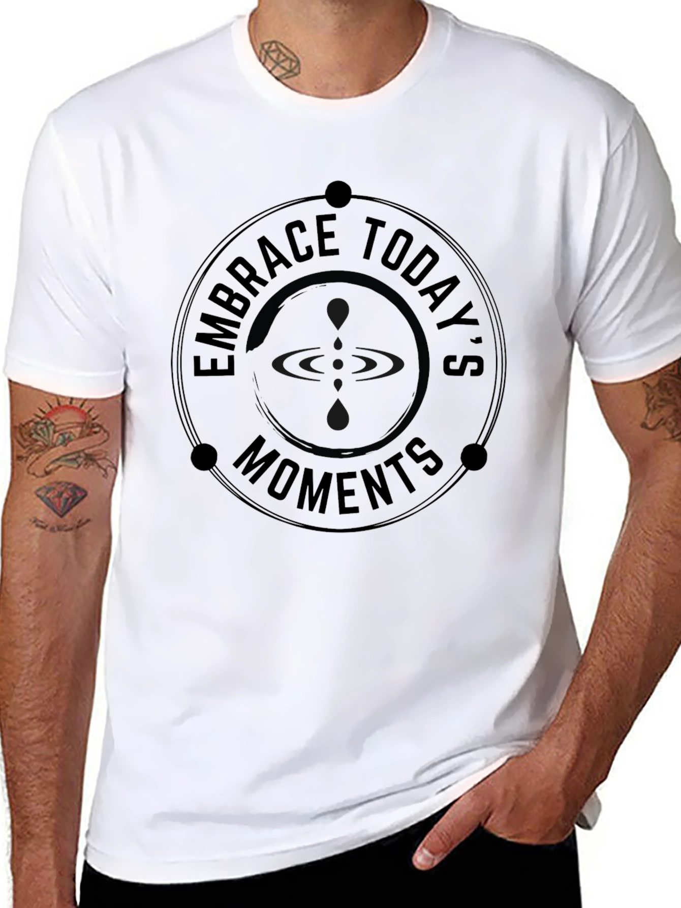 Embrace Todays Moments Black Graphic Tee