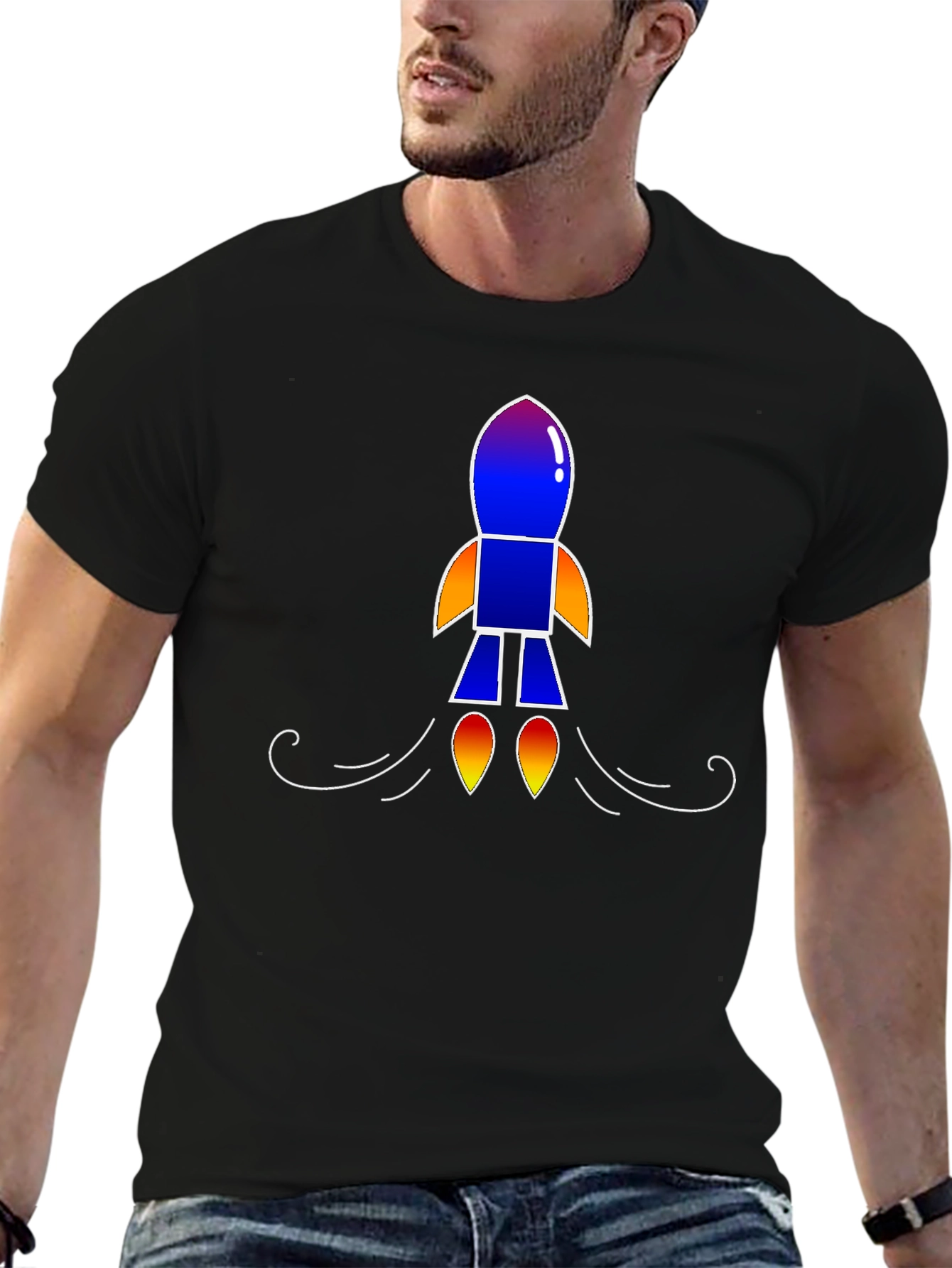 Rocket Graphic Black T-Shirt