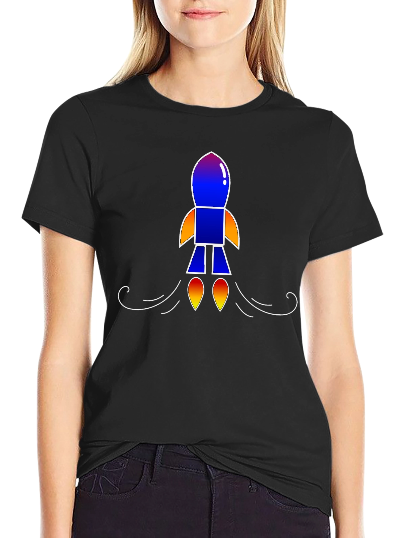 Rocket Graphic Black T-Shirt