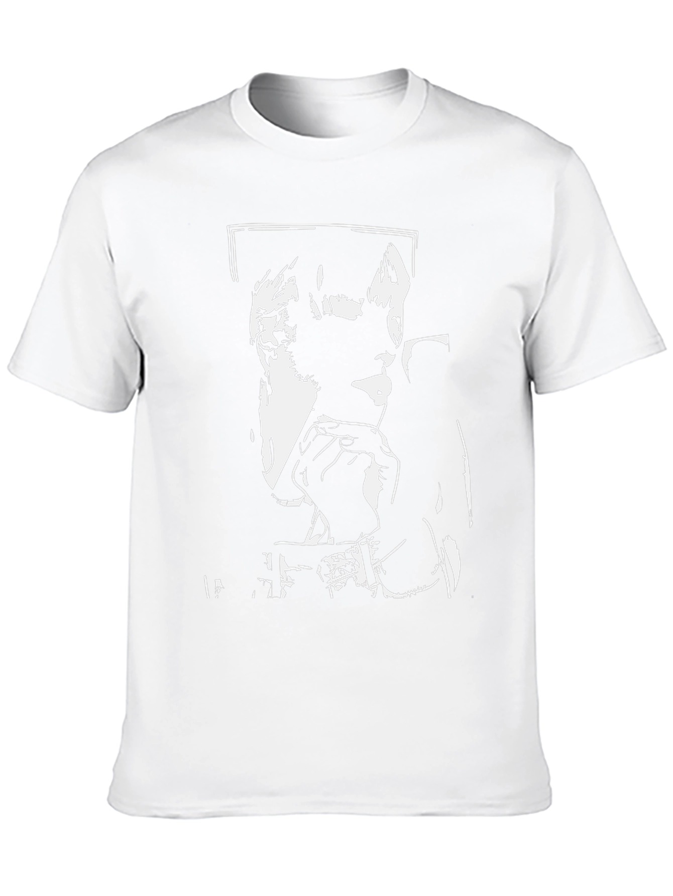 Black T-Shirt with White Graphic Print