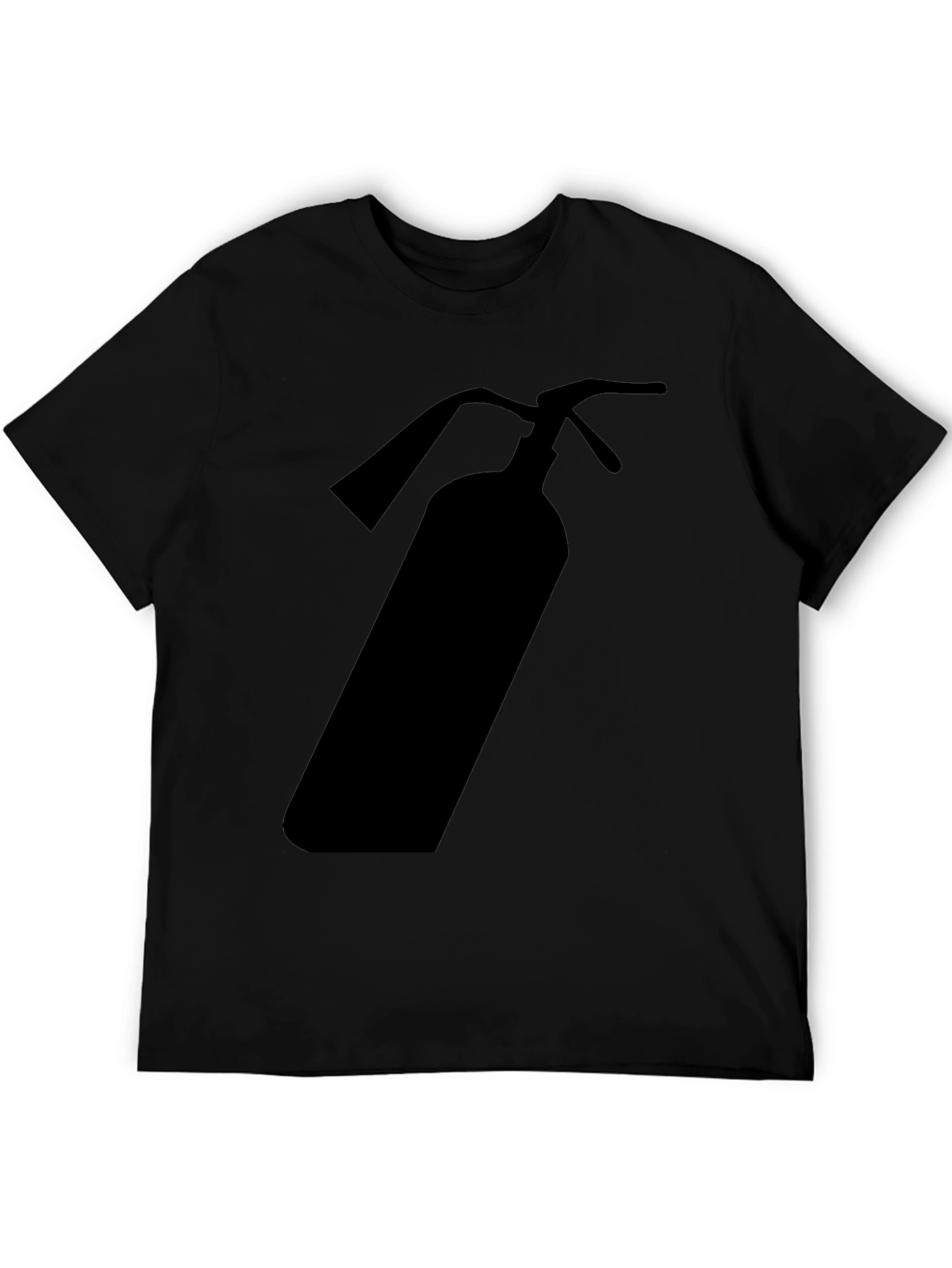 Fire Extinguisher Graphic Tee - Black Cotton T-Shirt