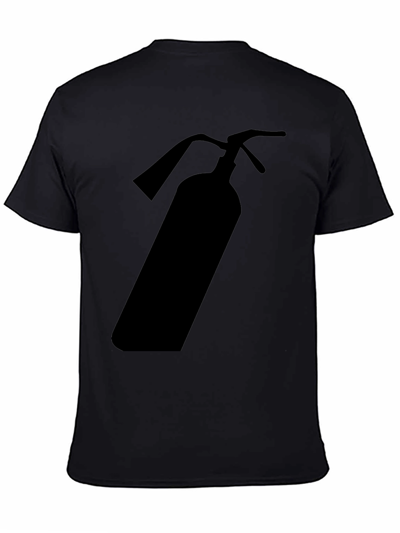 Fire Extinguisher Graphic Tee - Black Cotton T-Shirt