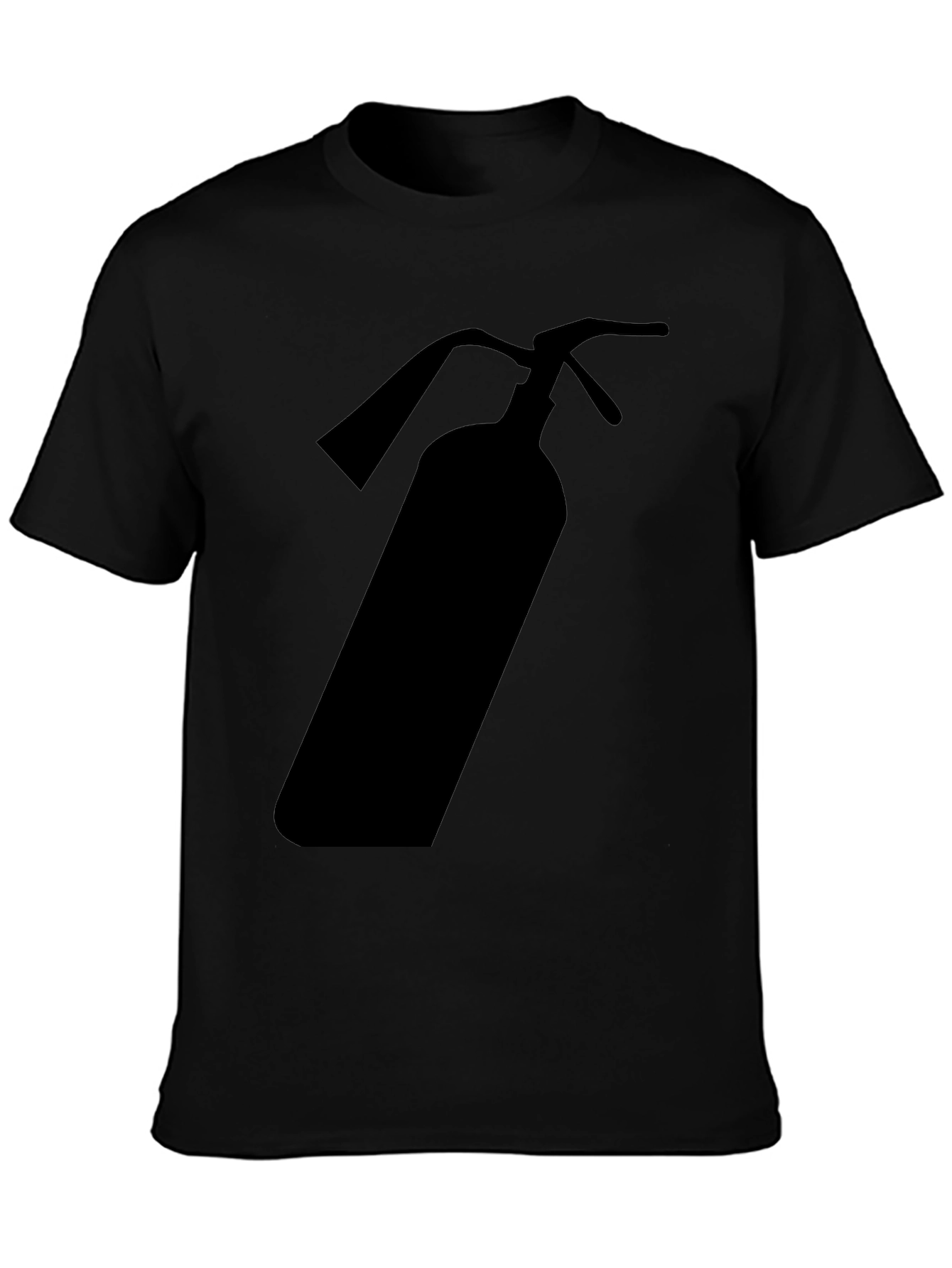 Fire Extinguisher Graphic Tee - Black Cotton T-Shirt