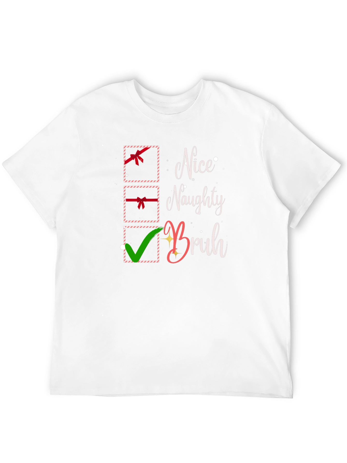 Nice Naughty Bruh Christmas Holiday T-Shirt