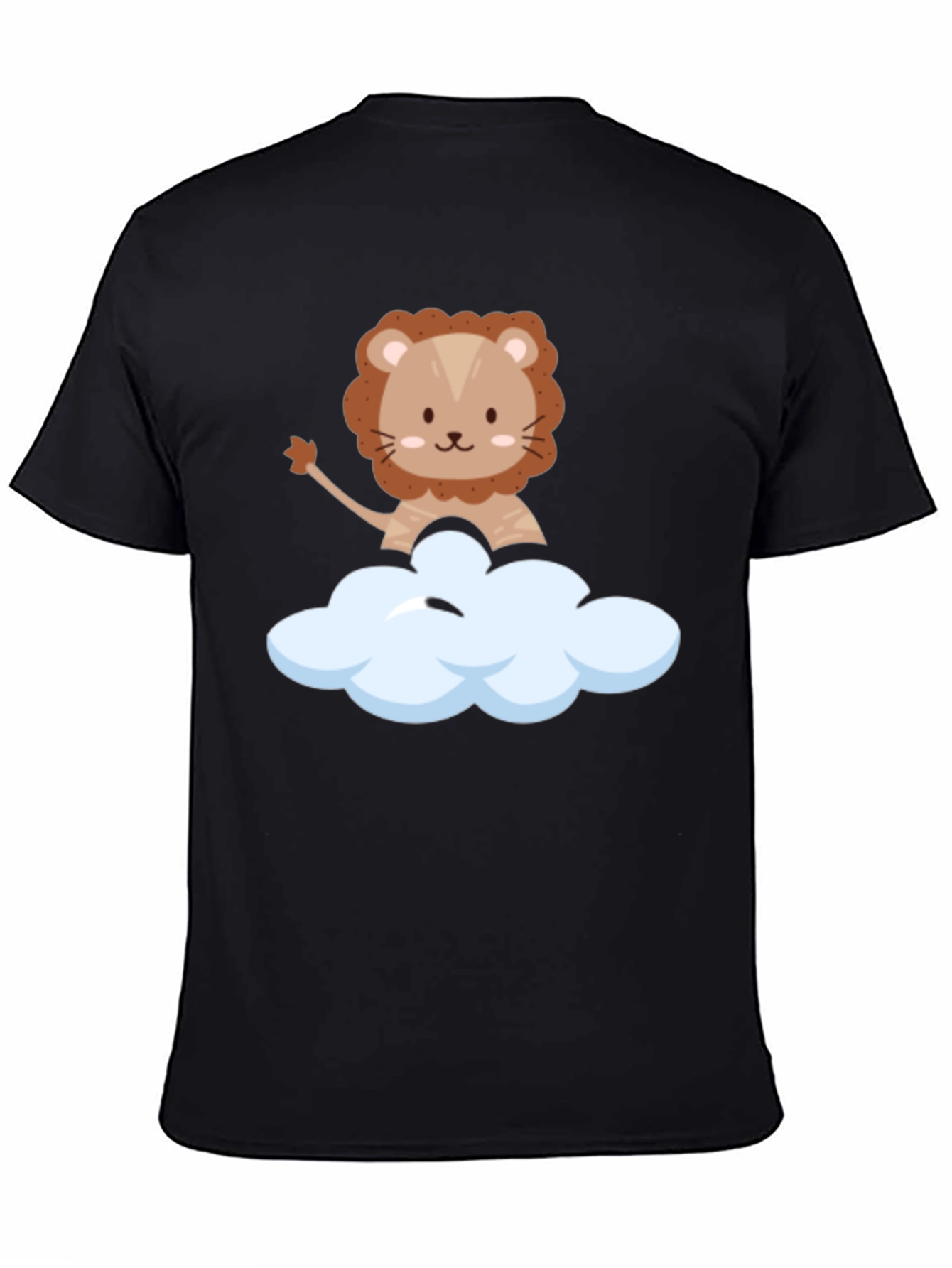 Cute Lion Cloud T-Shirt - Black