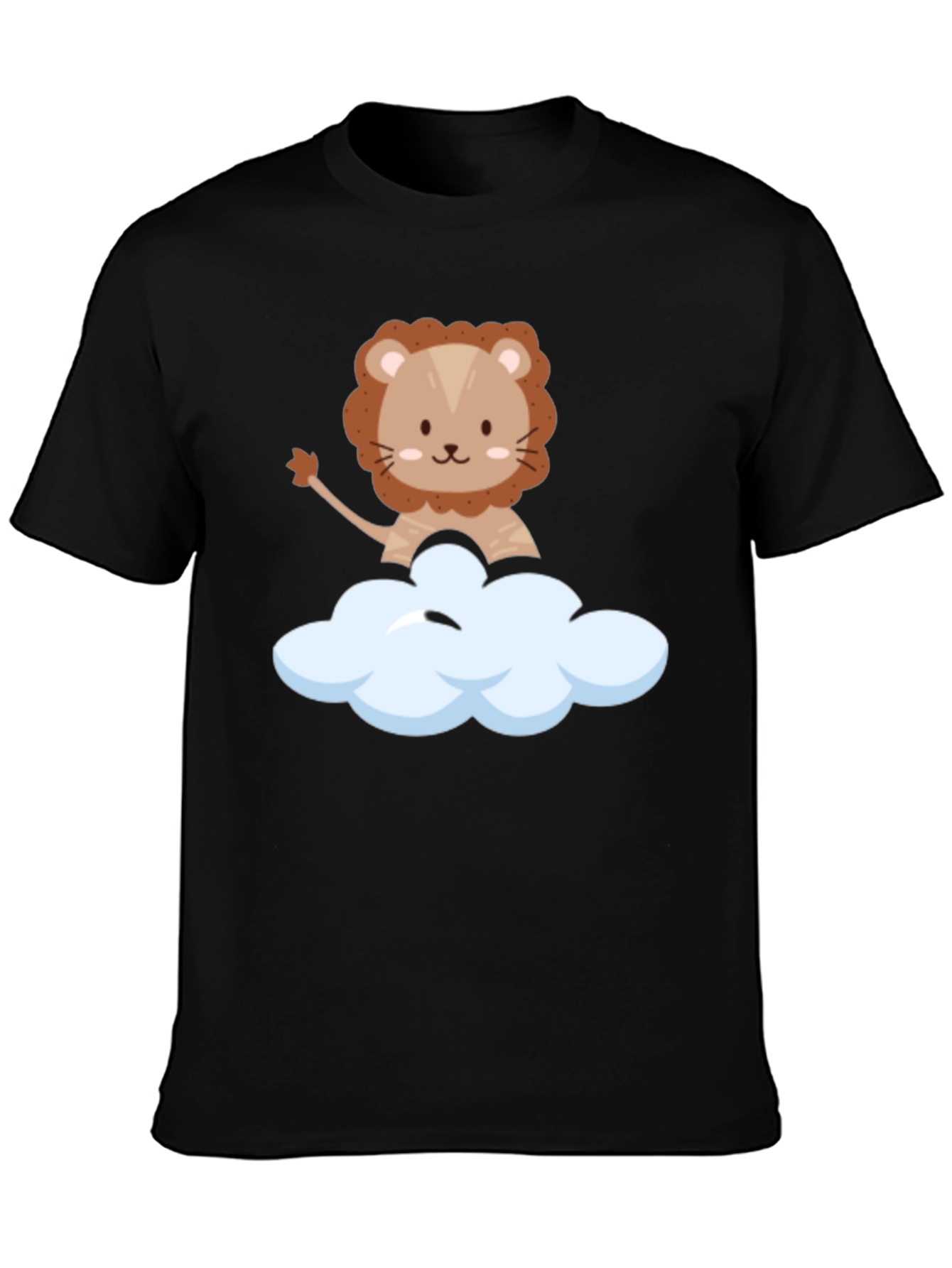 Cute Lion Cloud T-Shirt - Black