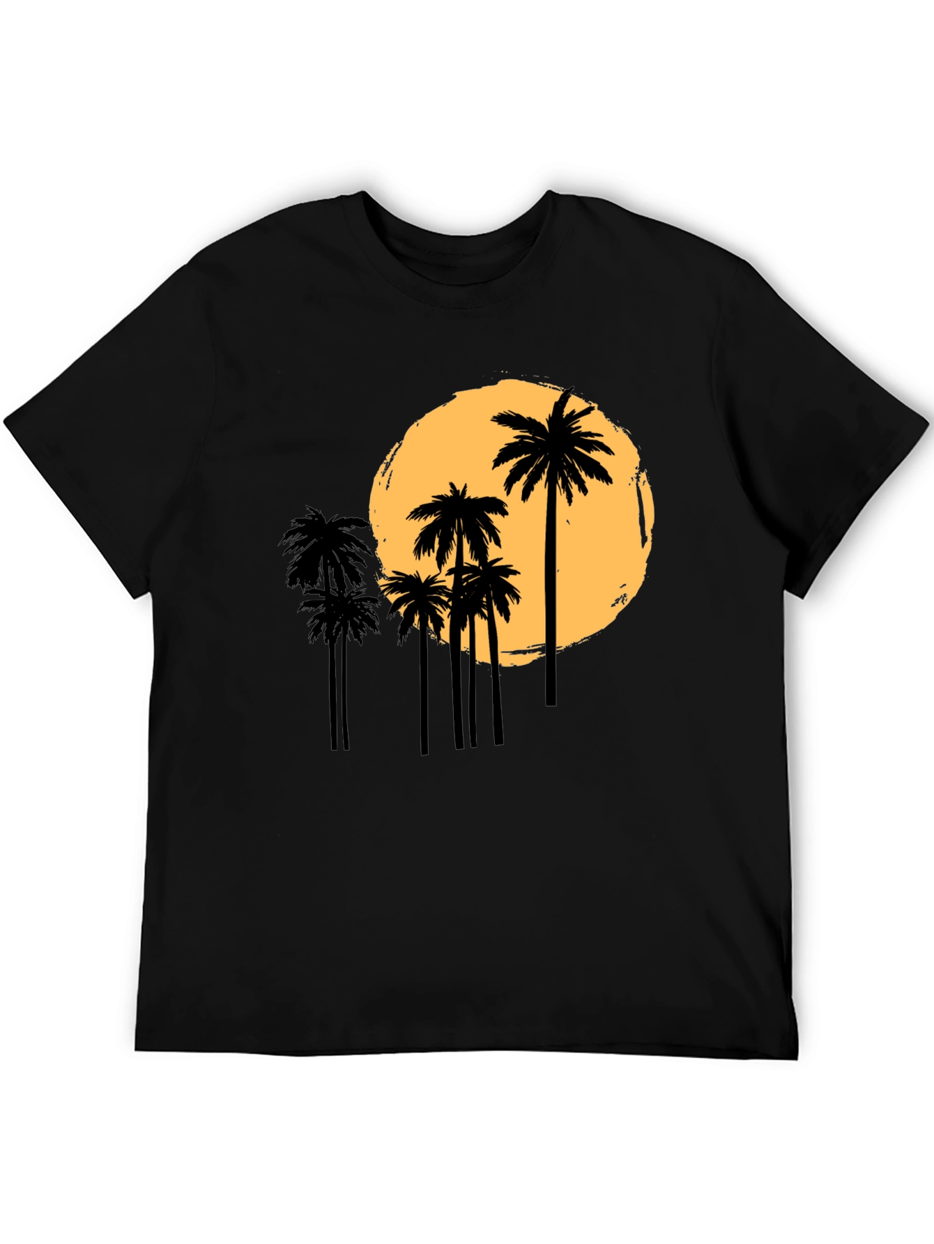 Sunset Palm Graphic Tee - Black
