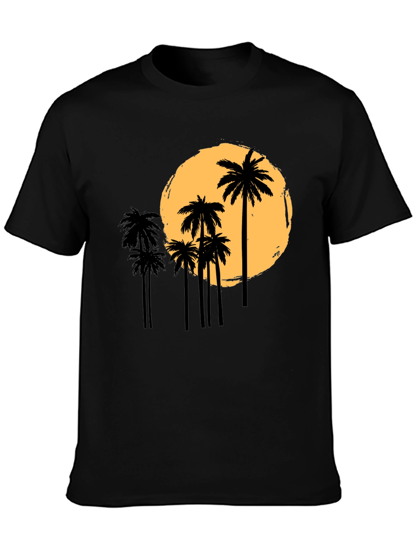 Sunset Palm Graphic Tee - Black