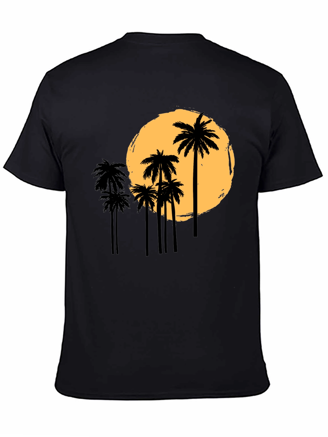 Sunset Palm Graphic Tee - Black