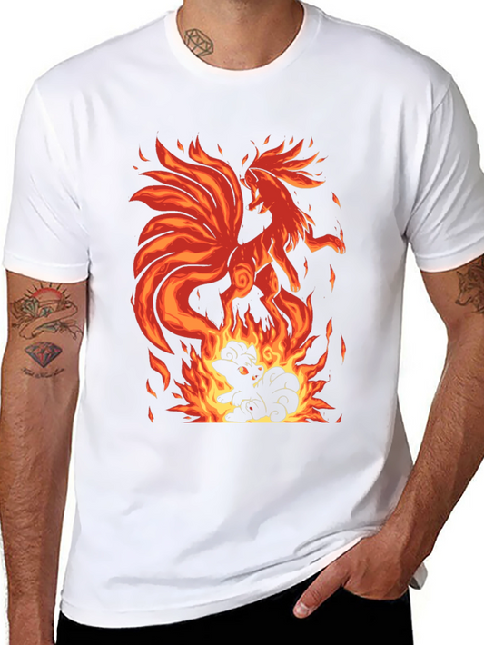 Fiery Nine-Tailed Fox Graphic T-Shirt