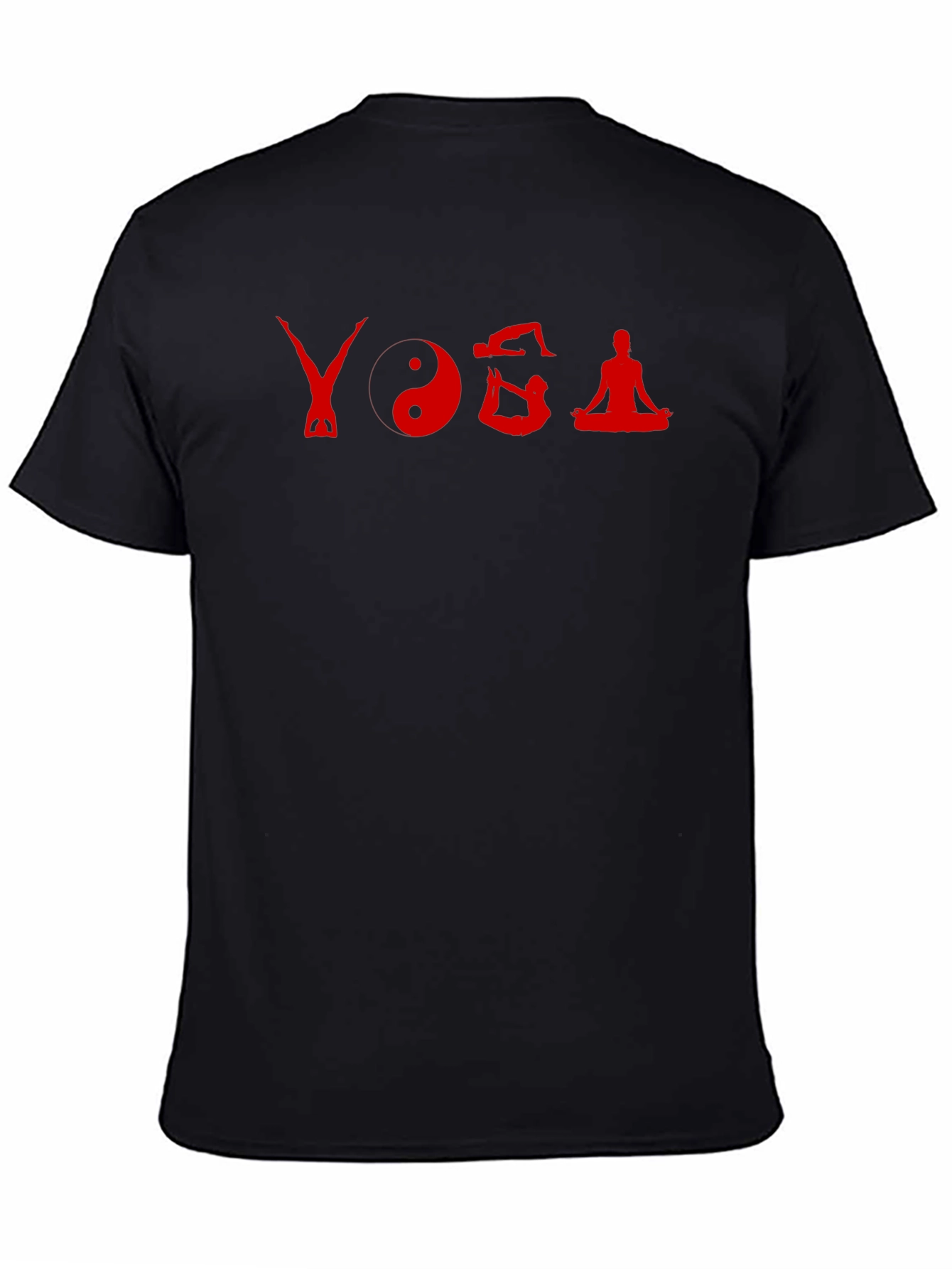 Yoga Poses Graphic Tee - Black Cotton T-Shirt