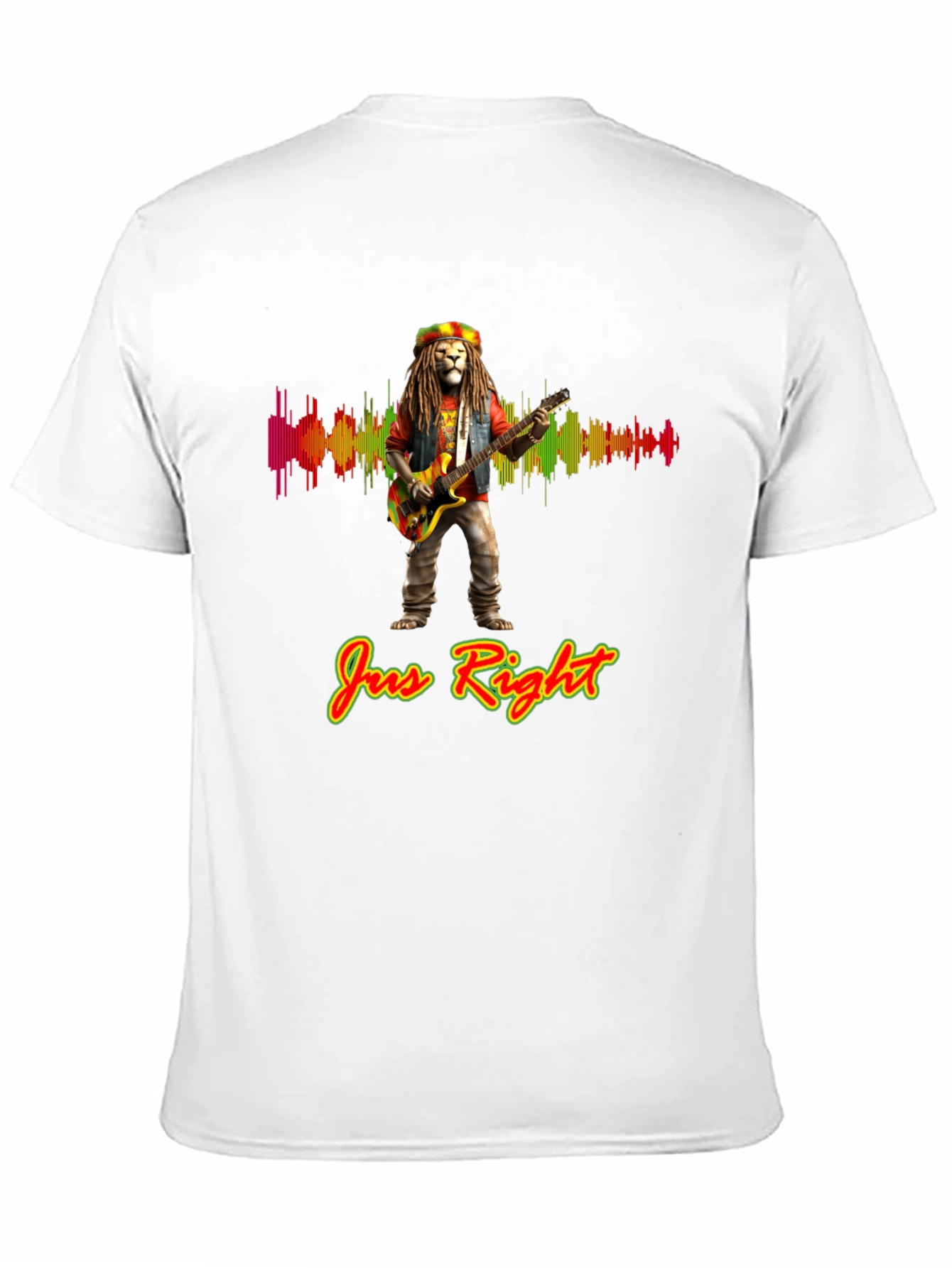 Rasta Lion Guitar Player Graphic Tee - Jus Right